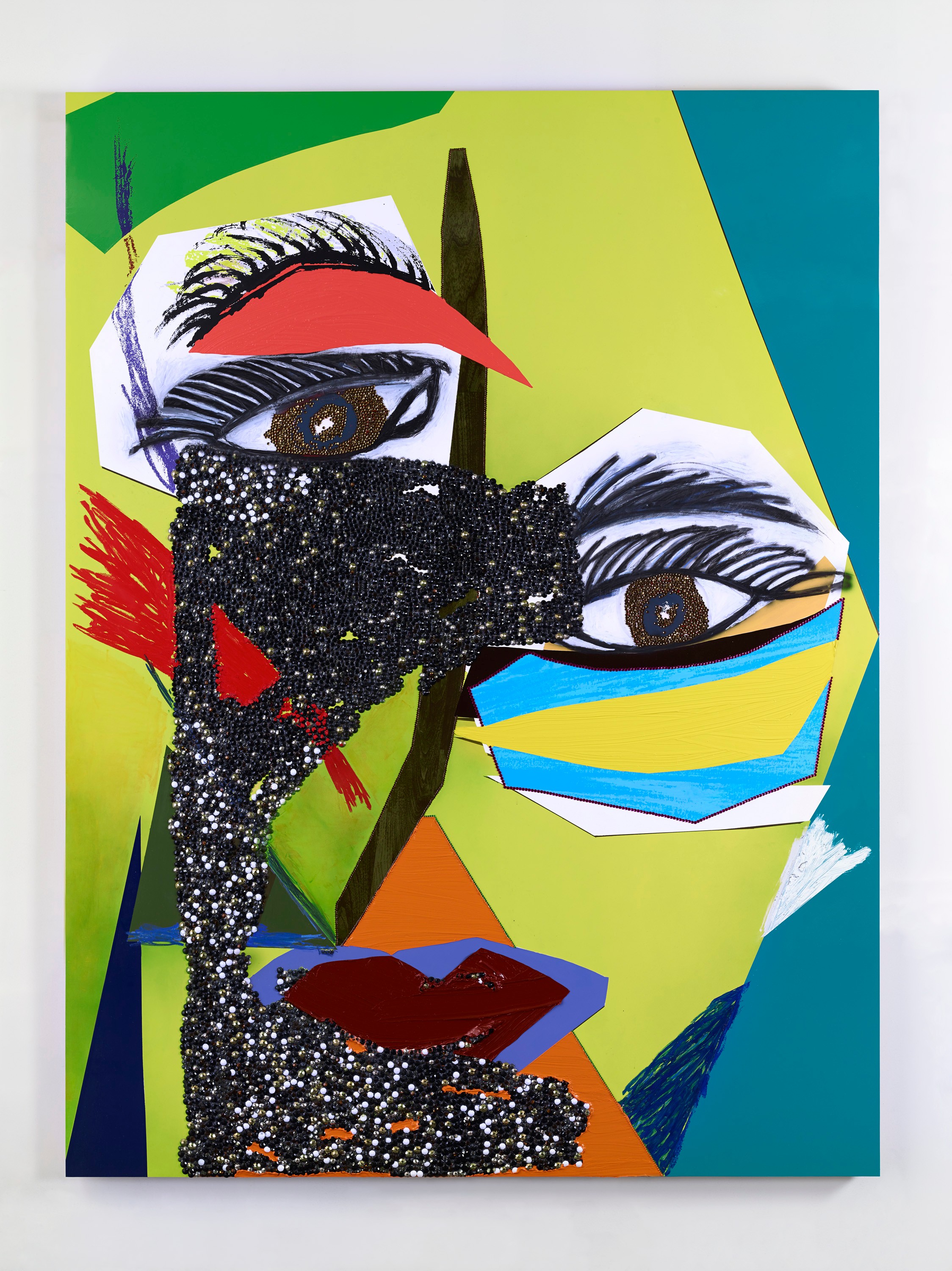 Mixed media painting by Mickalene Thomas