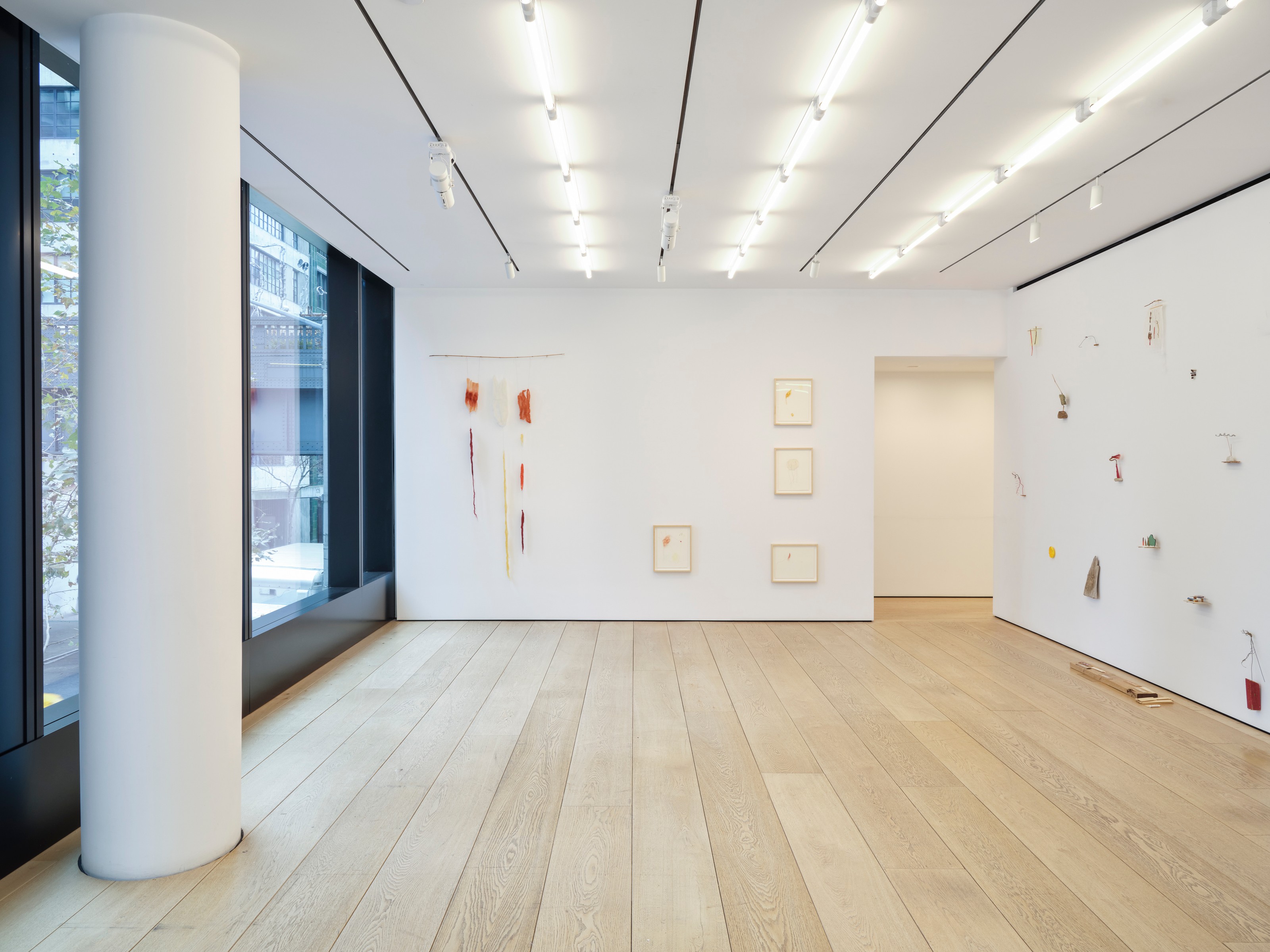 Installation view of Cecilia Vicuña at Lehmann Maupin New York