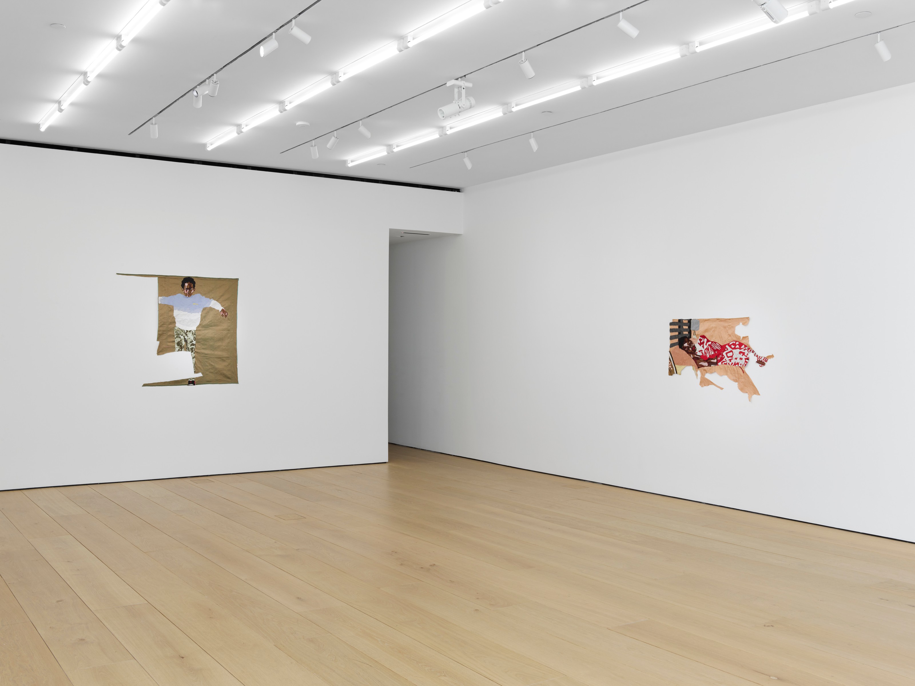 Installation view of Billie Zangewa at Lehmann Maupin New York