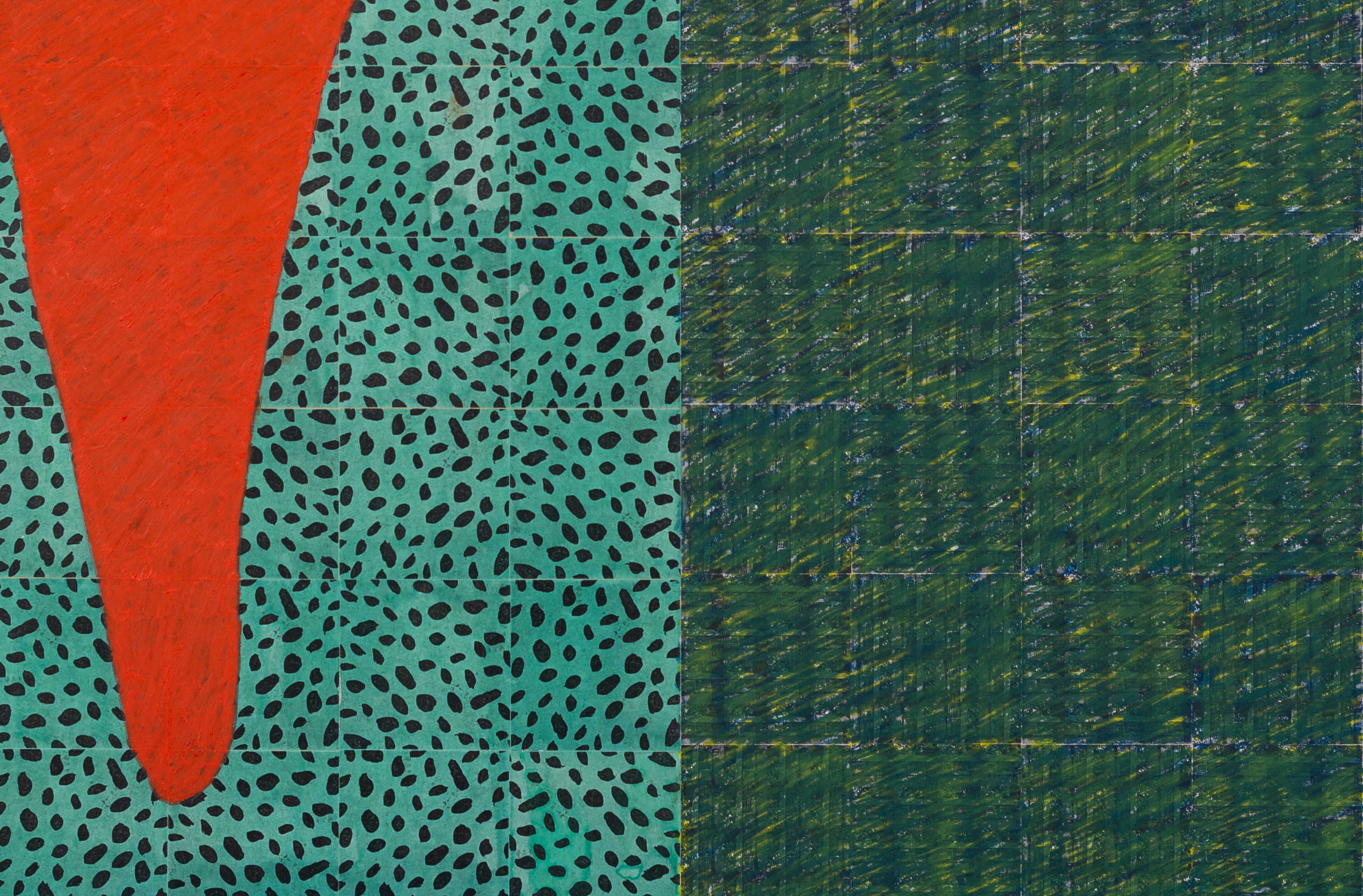 Detail of painting by McArthur Binion