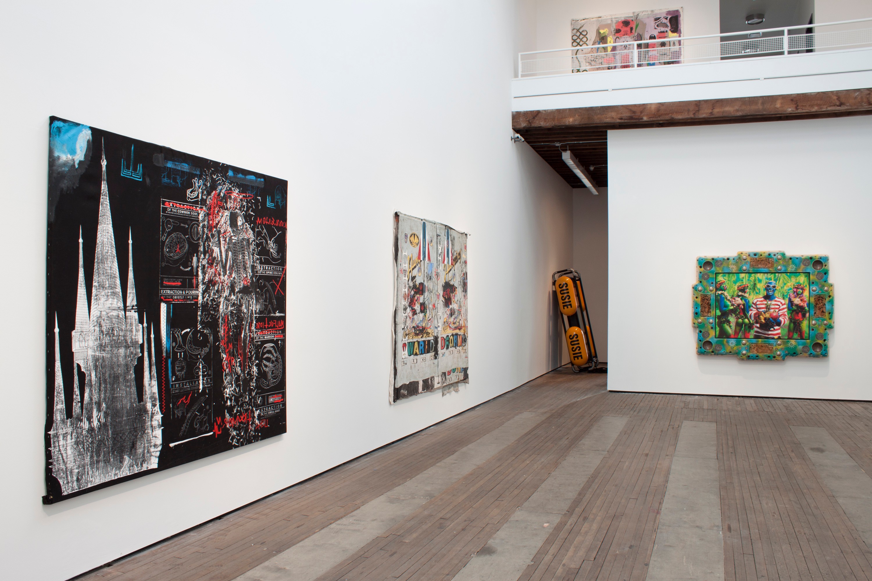Installation view of Ashley Bickerton & Nicolas Pol at Lehmann Maupin New York