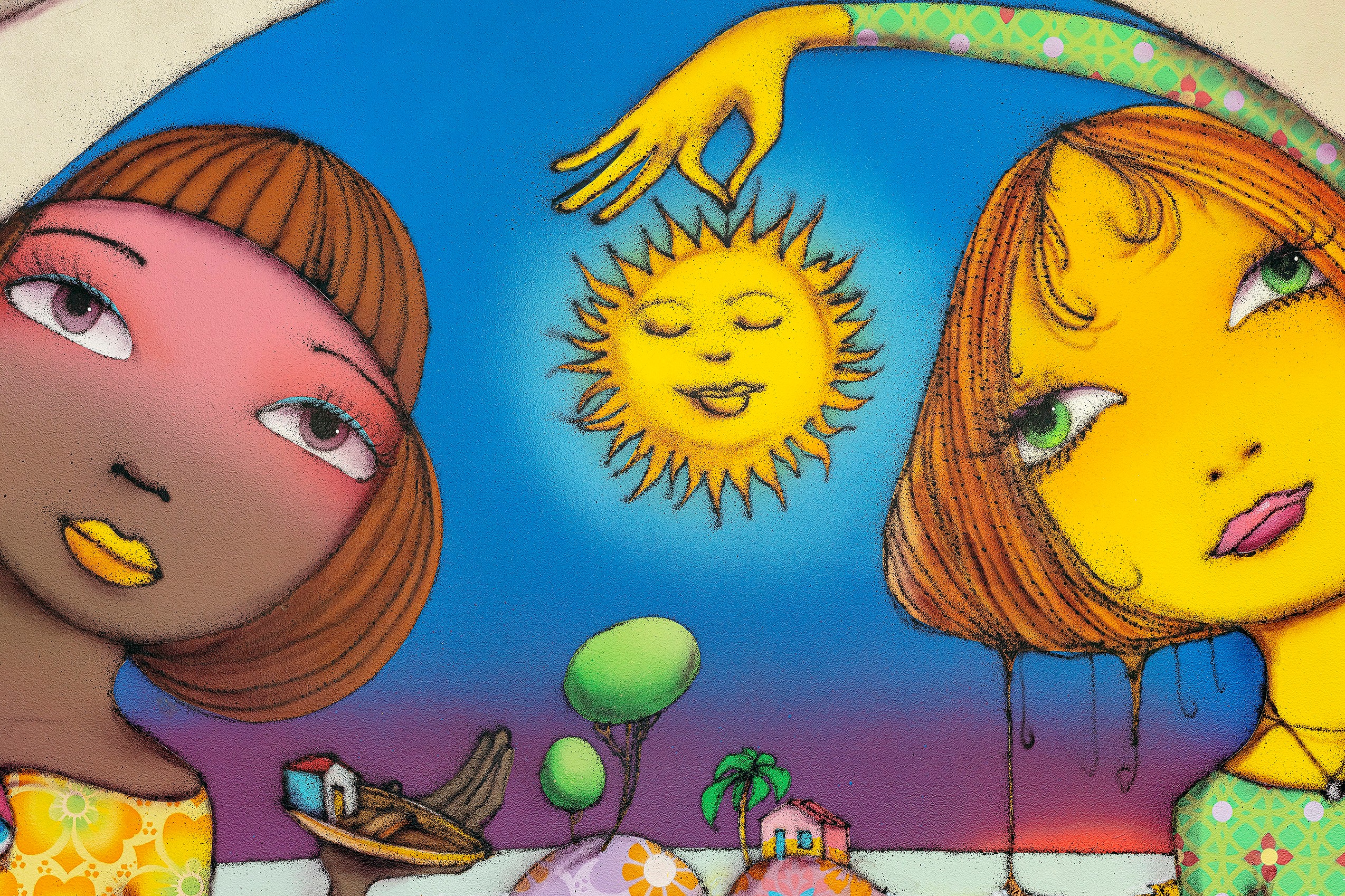 Detail of painting by OSGEMEOS