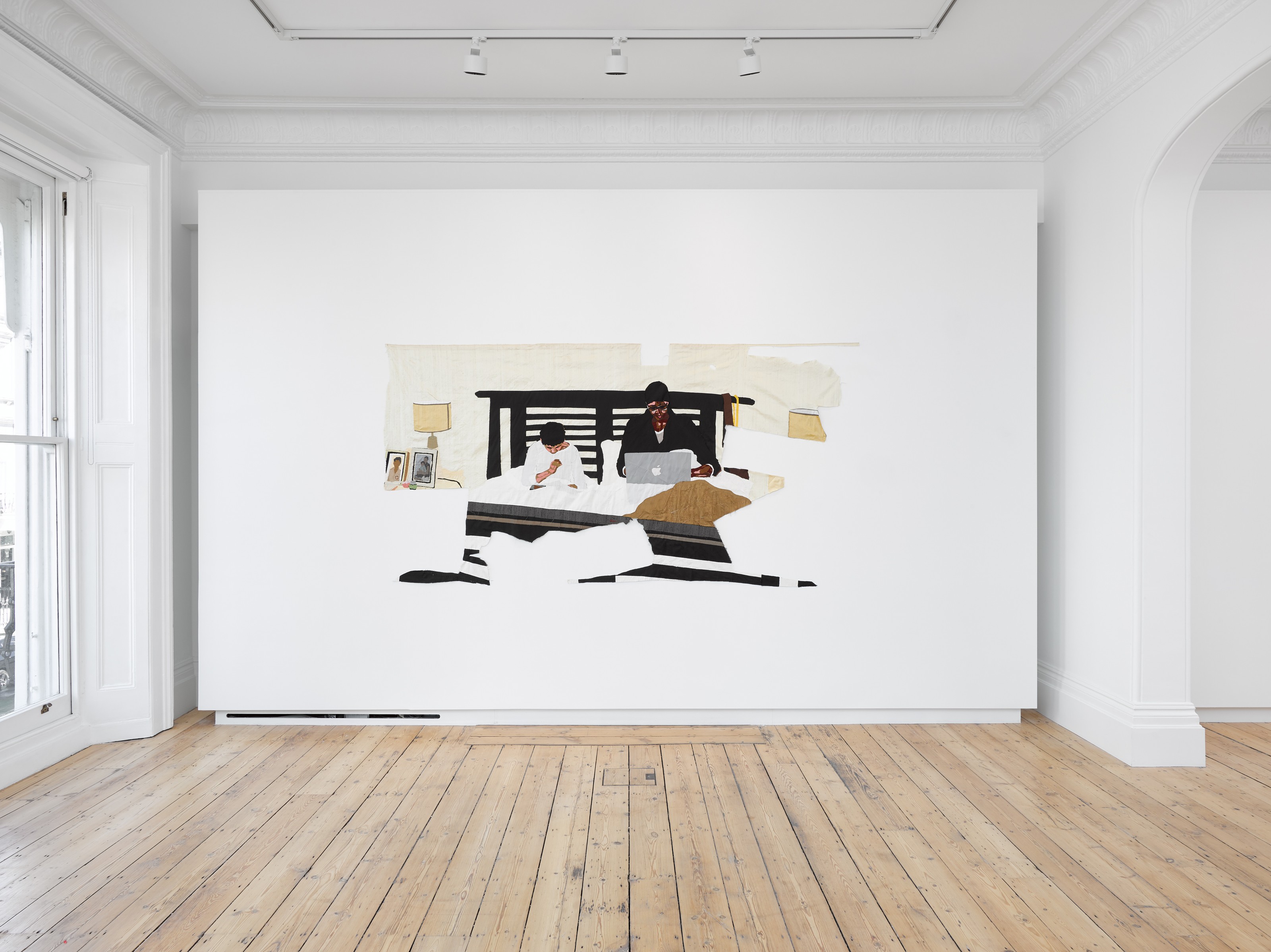 Installation view of Billie Zangewa at Lehmann Maupin London