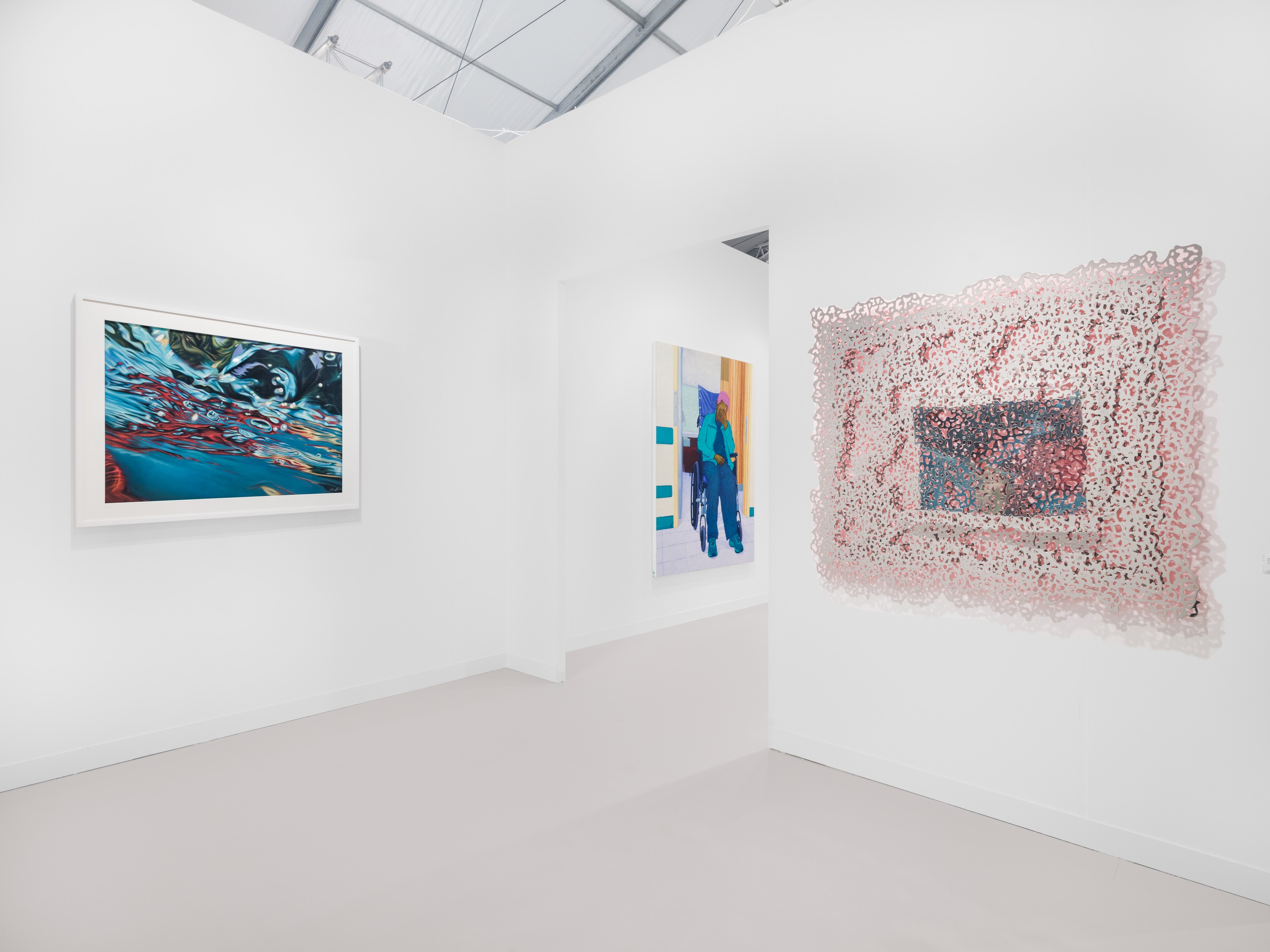 Installation view of Lehmann Maupin, Booth F2 at Frieze London