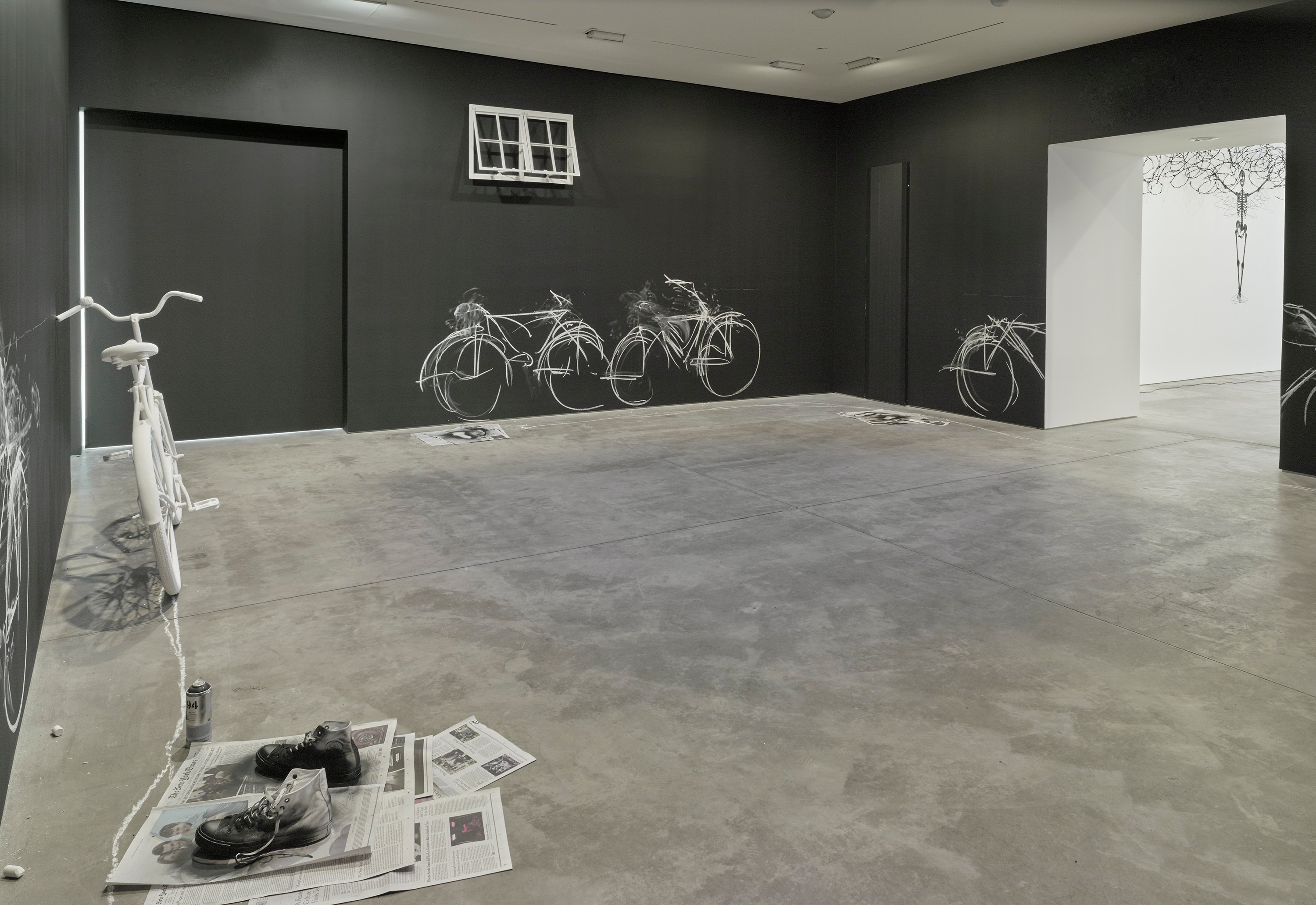 Installation view of Robin Rhode at Lehmann Maupin New York