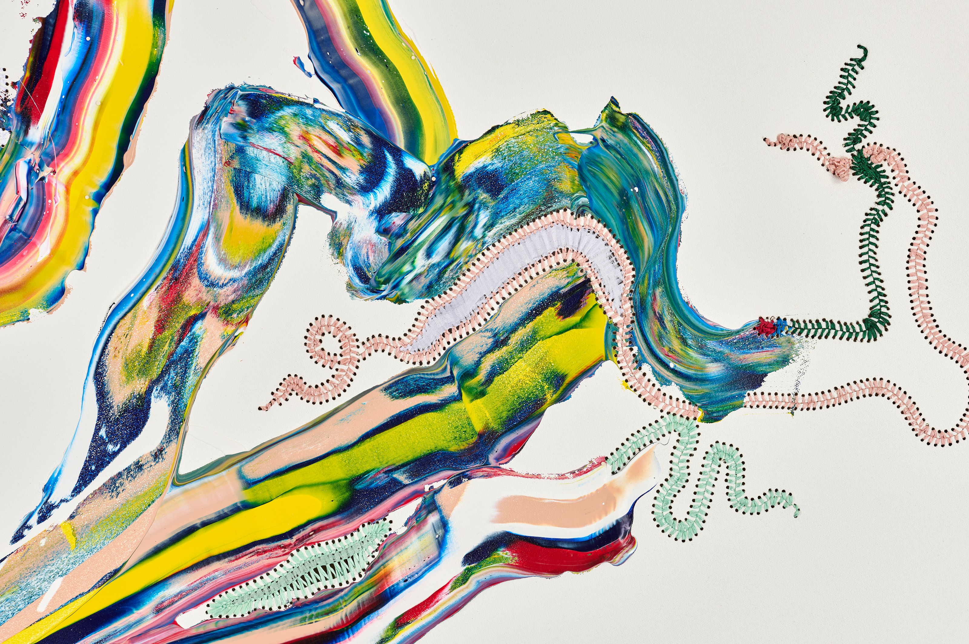 Detail of wall work by Nicholas Hlobo