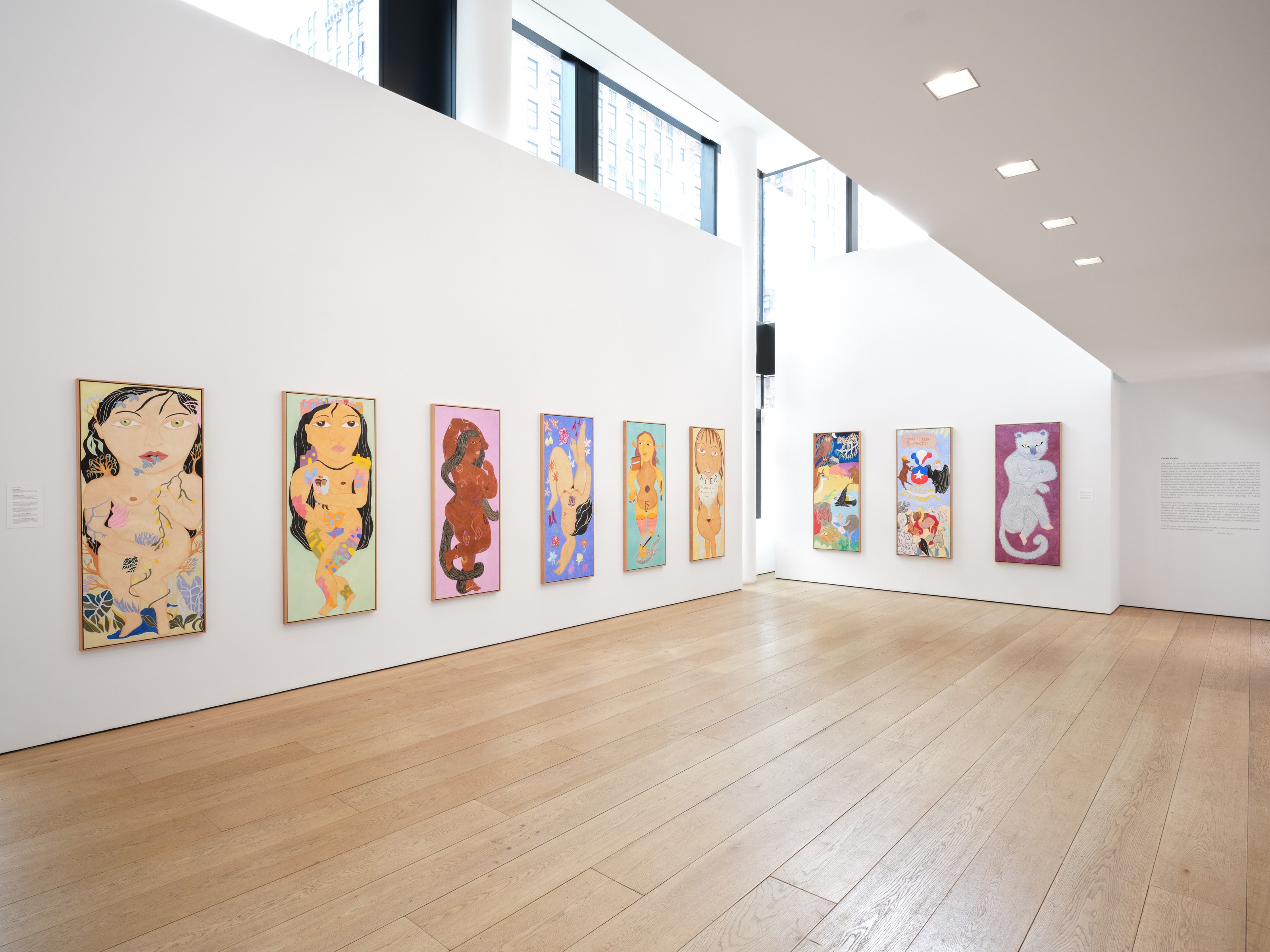 Installation view of Cecilia Vicuña at Lehmann Maupin New York