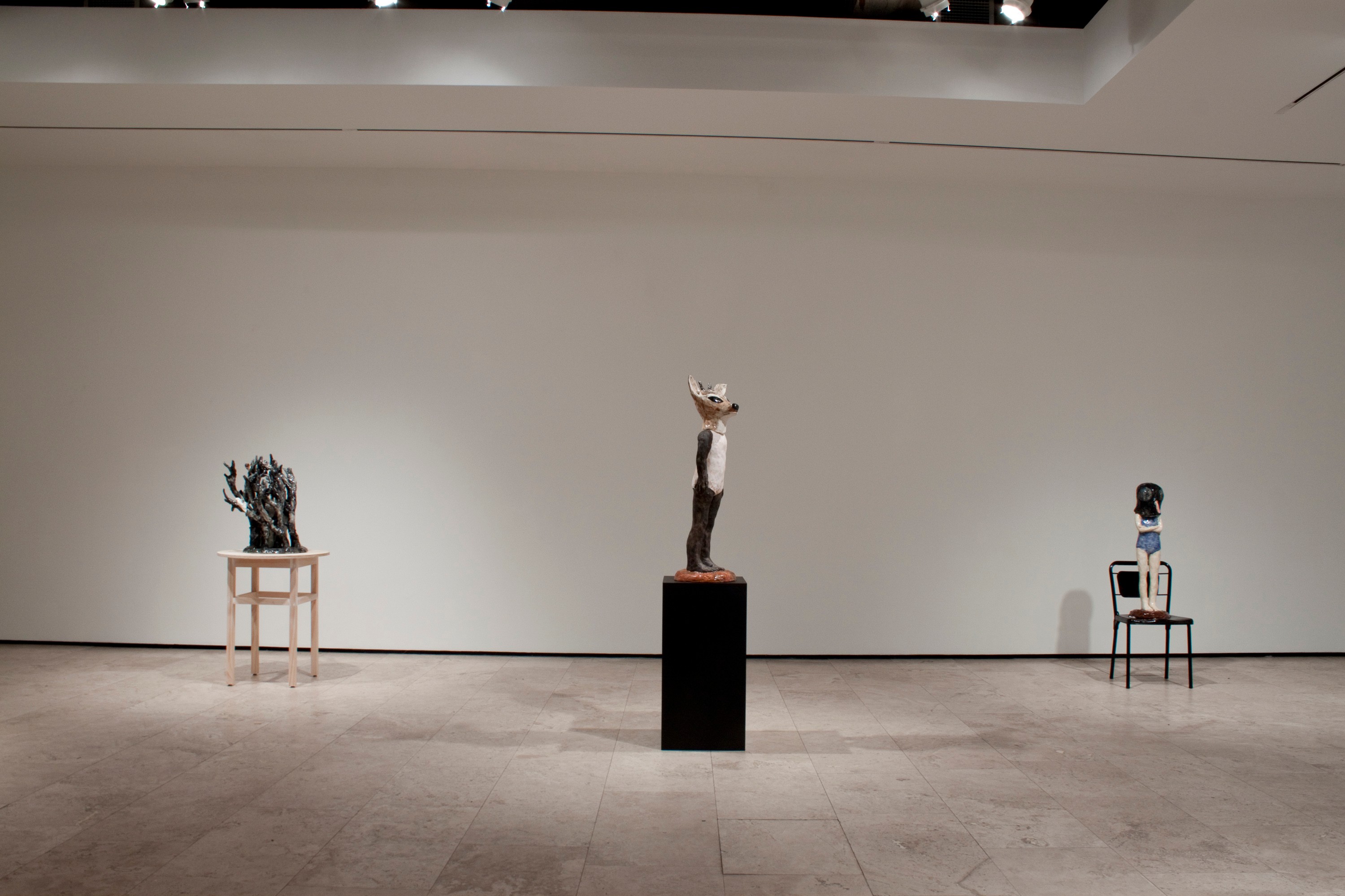 Installation view of Sounds of Dogs and Youth at Lehmann Maupin New York