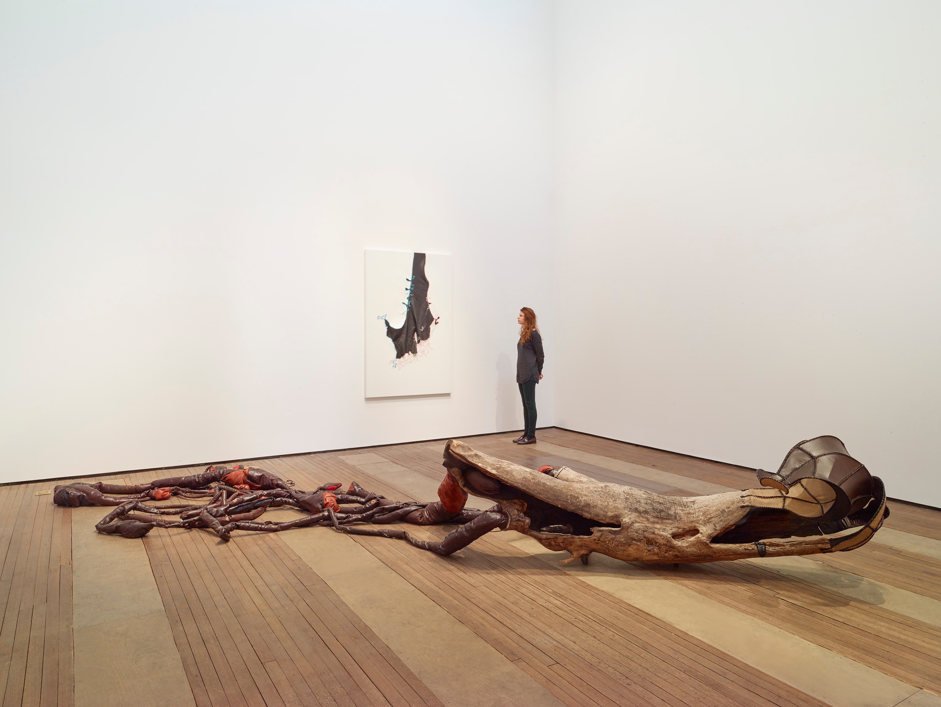 Installation view of Nicholas Hlobo at Lehmann Maupin New York