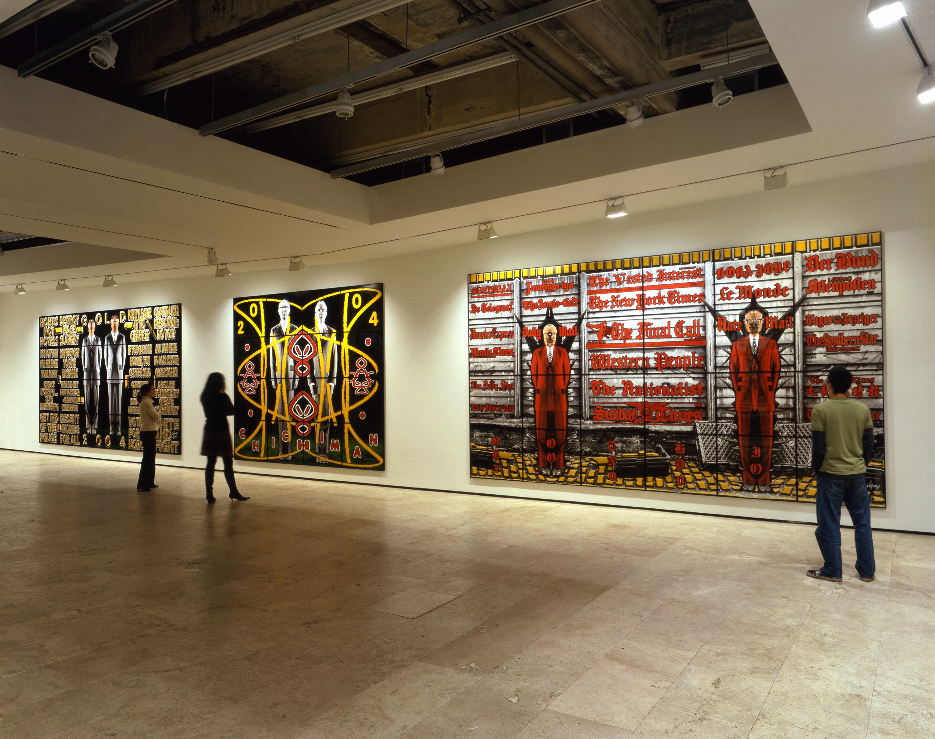 Installation view of Gilbert & George at Lehmann Maupin New York