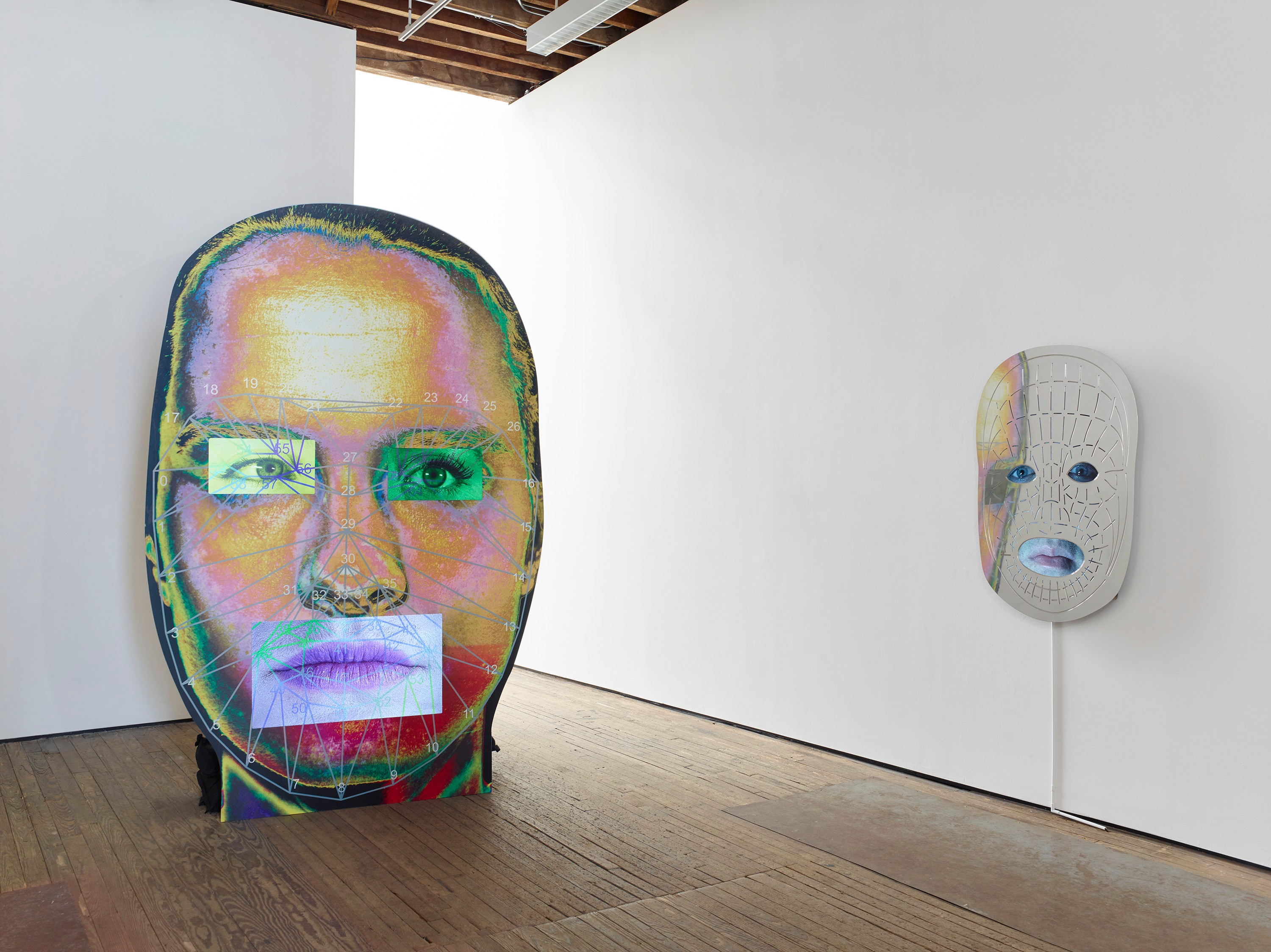 Installation view of Tony Oursler at Lehmann Maupin New York