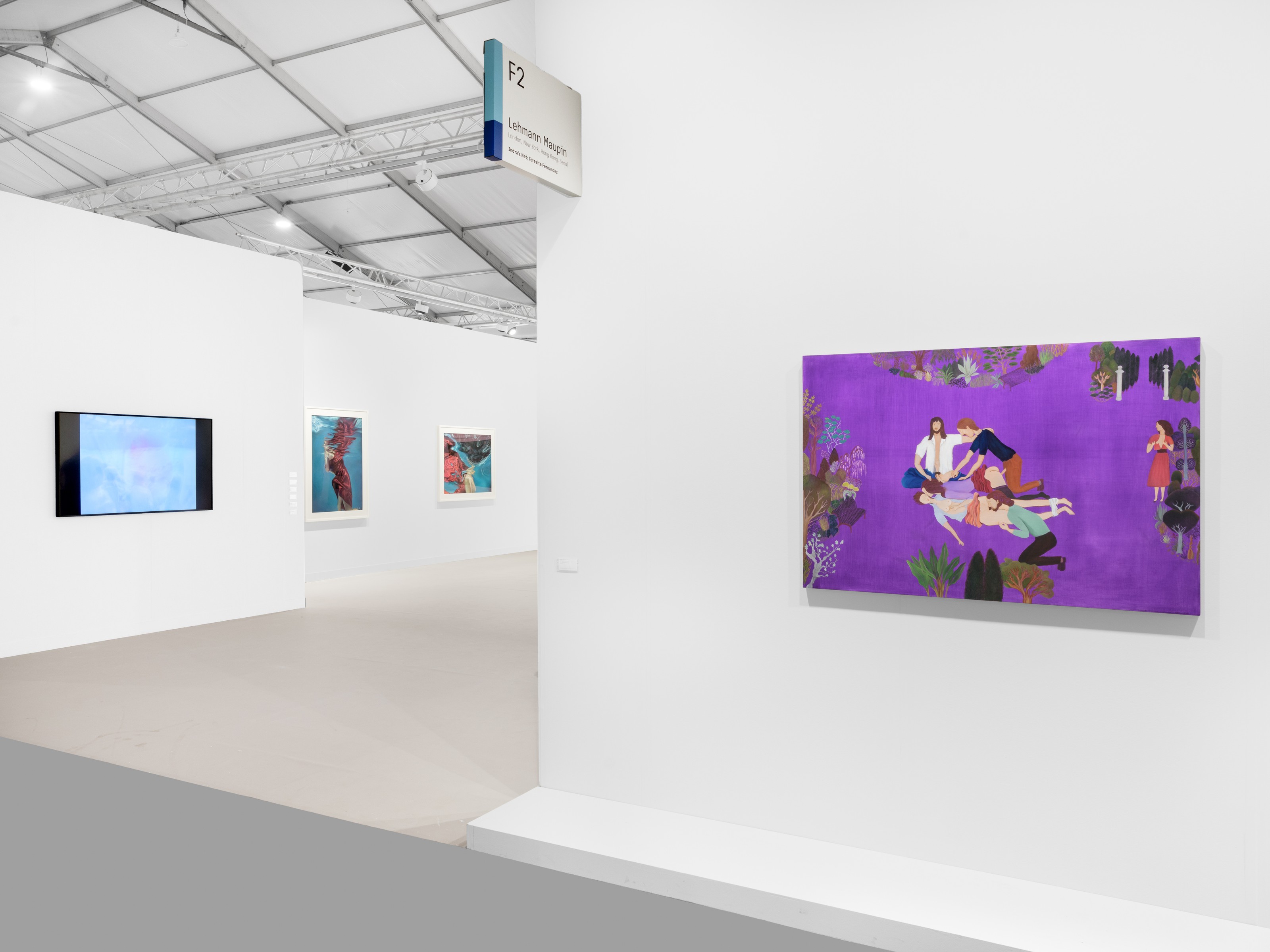 Installation view of Lehmann Maupin, Booth F2 at Frieze London