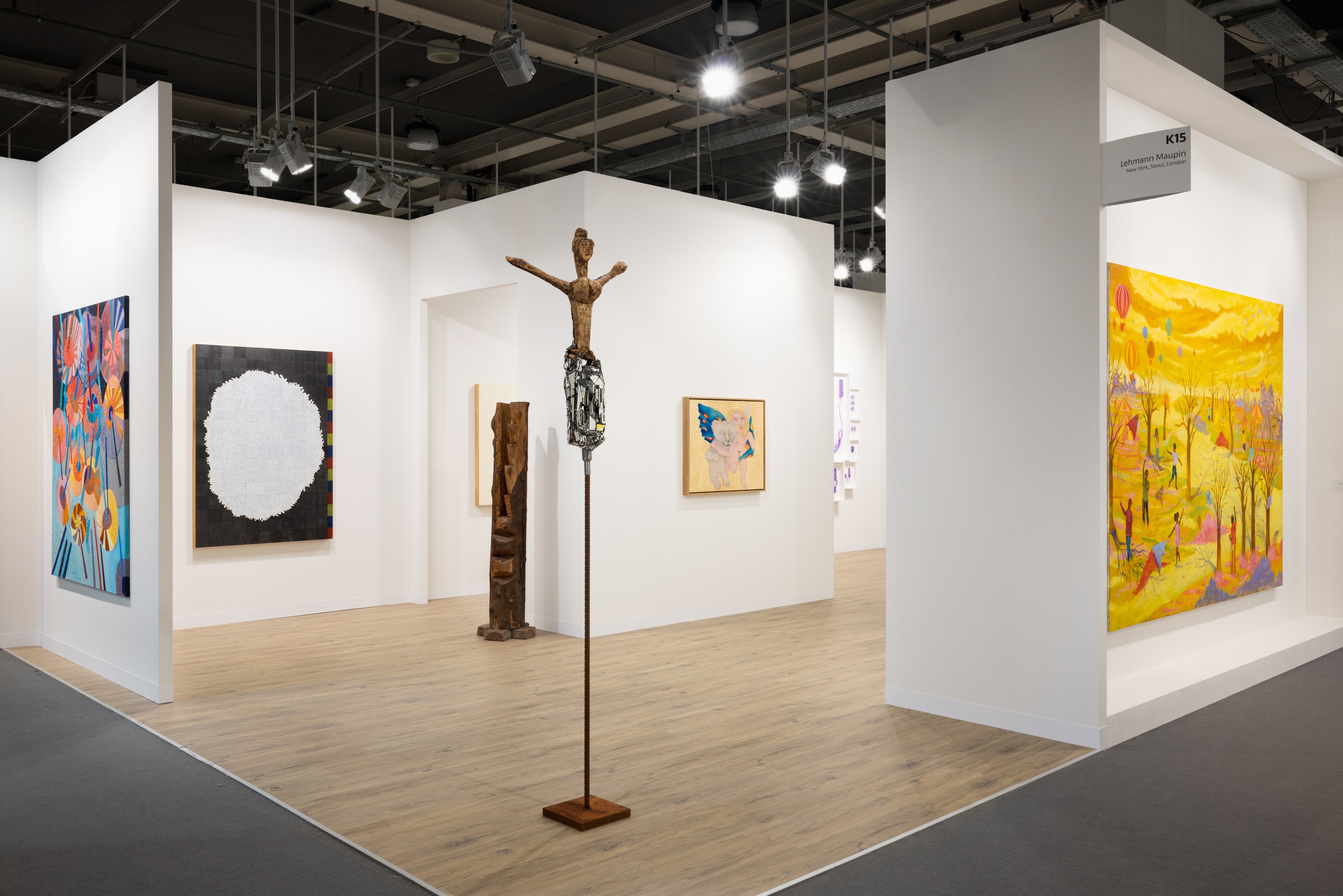 Installation view of Lehmann Maupin, Booth K15 at Art Basel