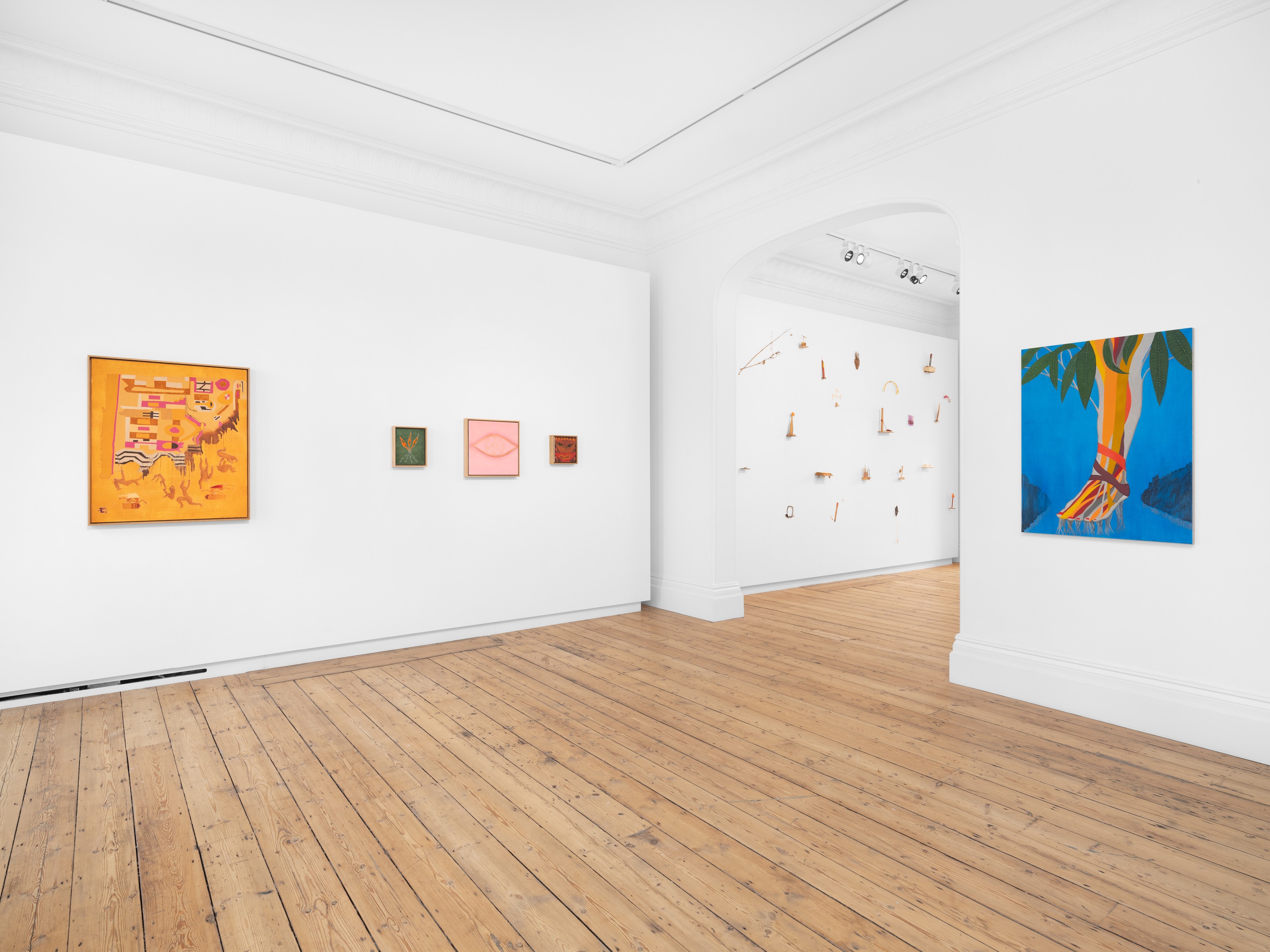 Installation view of Cecilia Vicuña at Lehmann Maupin London