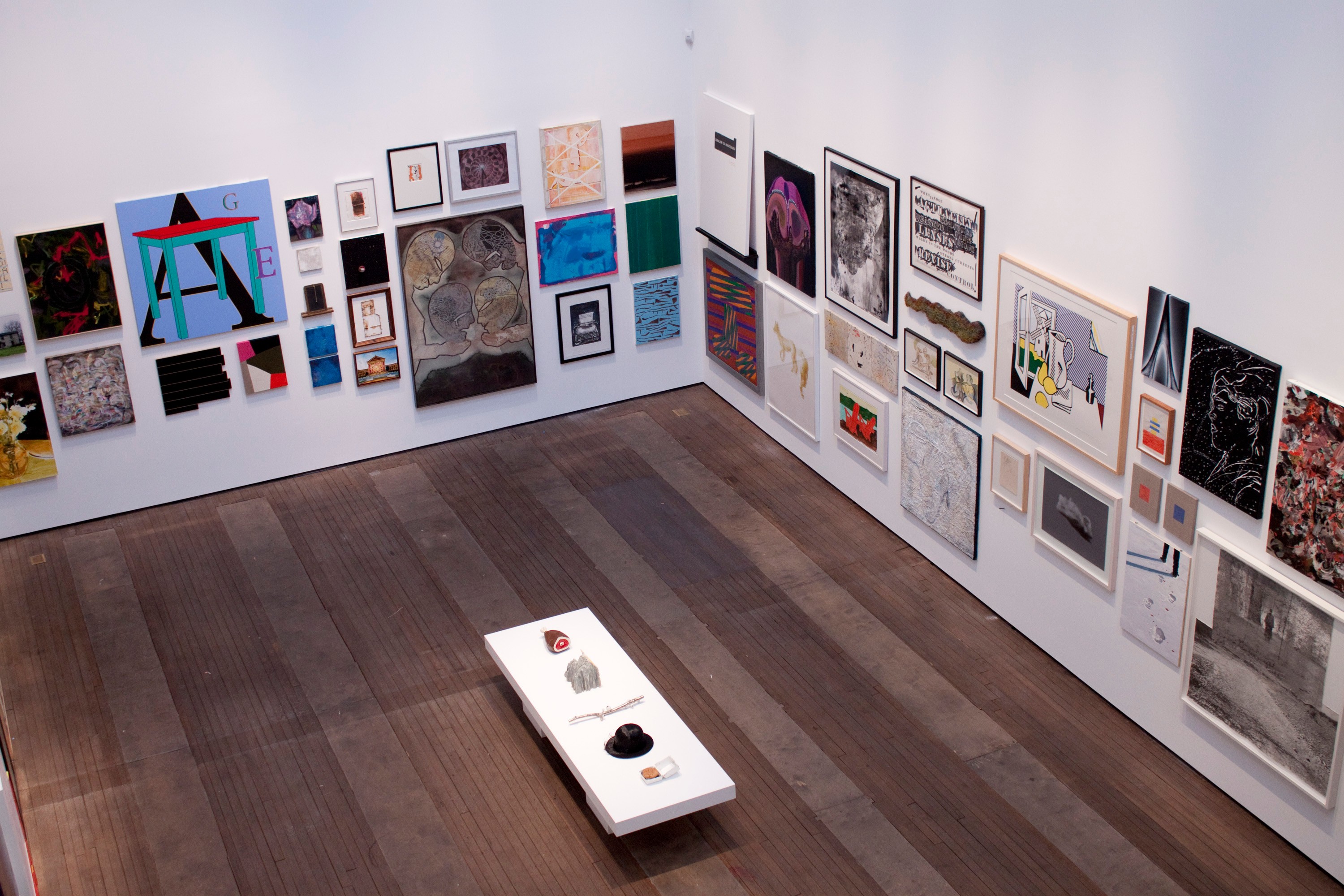 Installation view of Painting and Sculpture: FCA Benefit Exhibition at Lehmann Maupin New York