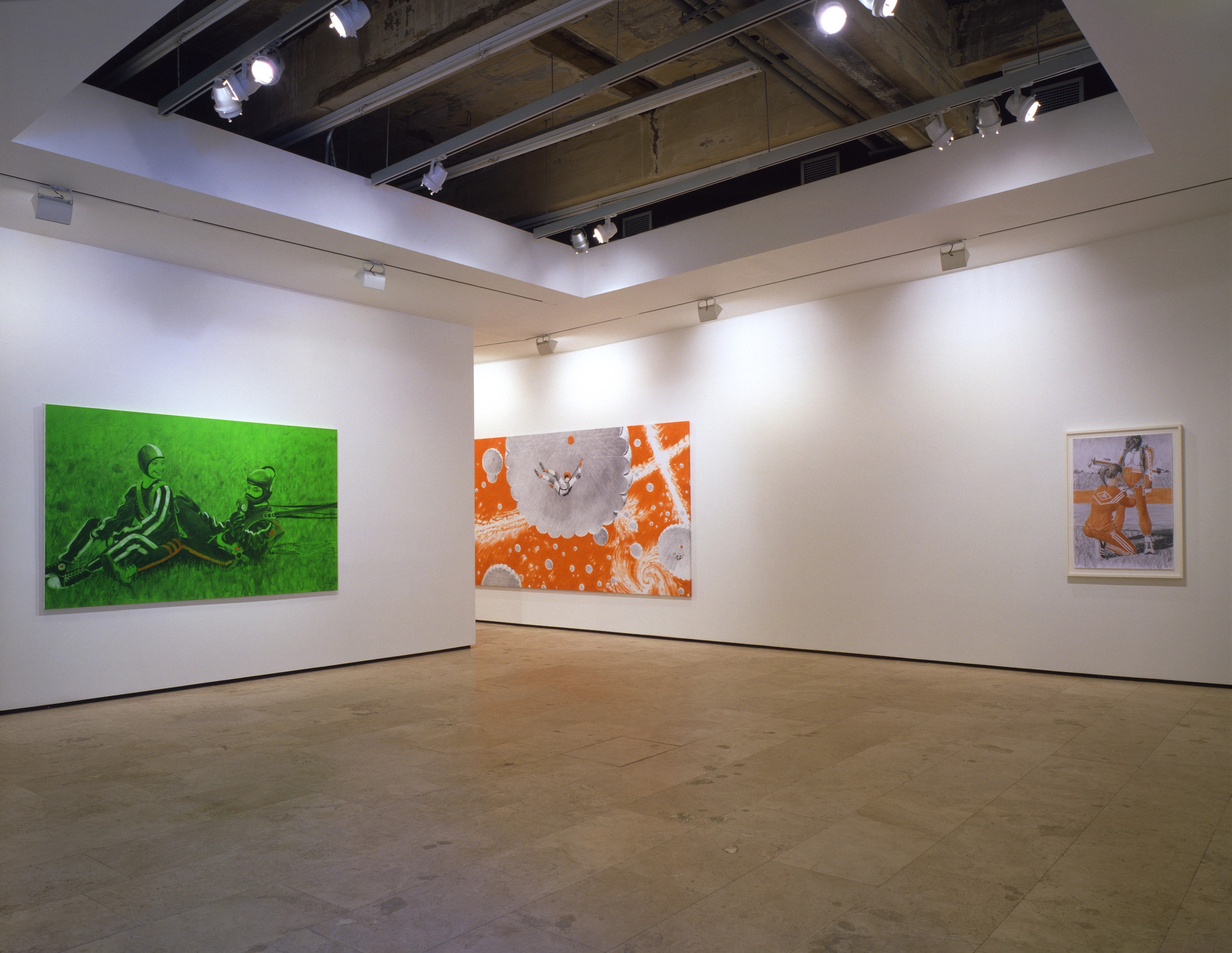 Installation view of Chechen Women's Team of Parachute Jumping and Its Virtual Fans at Lehmann Maupin New York