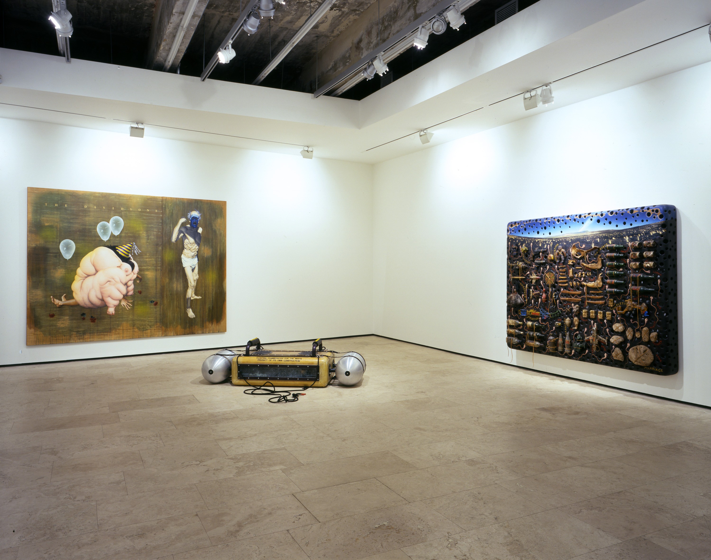 Installation view of Ashley Bickerton at Lehmann Maupin New York