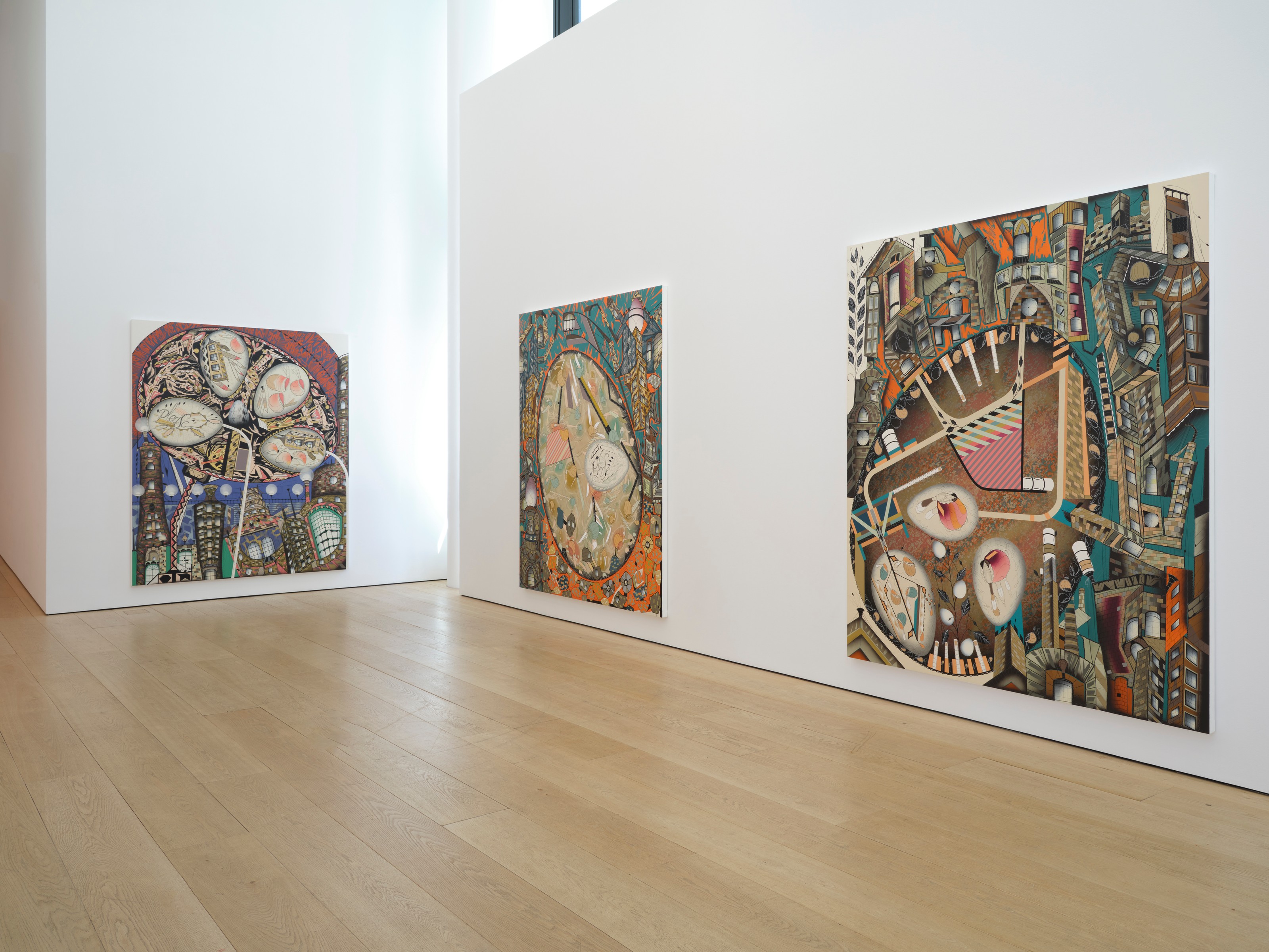 Installation view of Lari Pittman at Lehmann Maupin New York