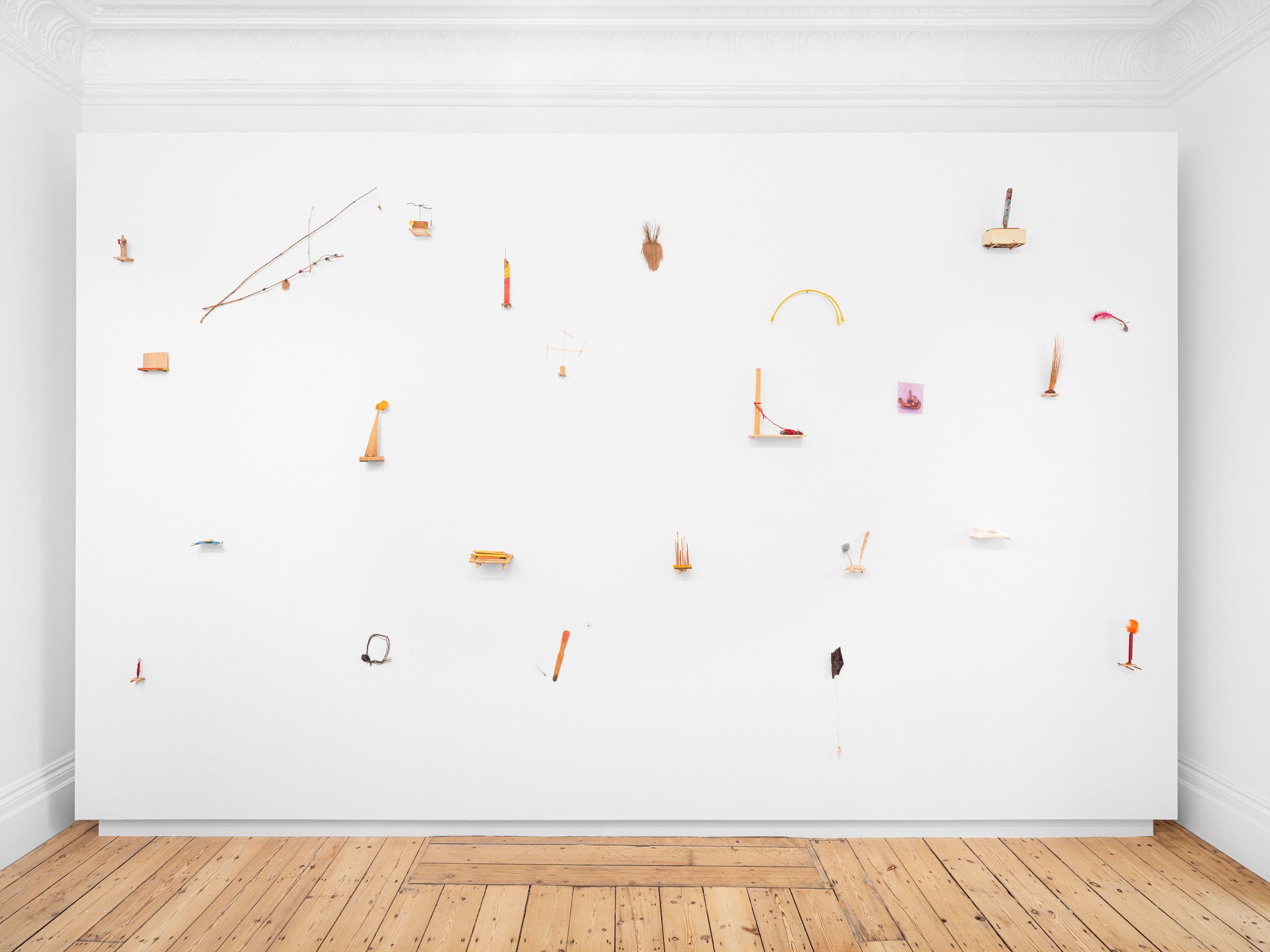 Installation view of Cecilia Vicuña at Lehmann Maupin London