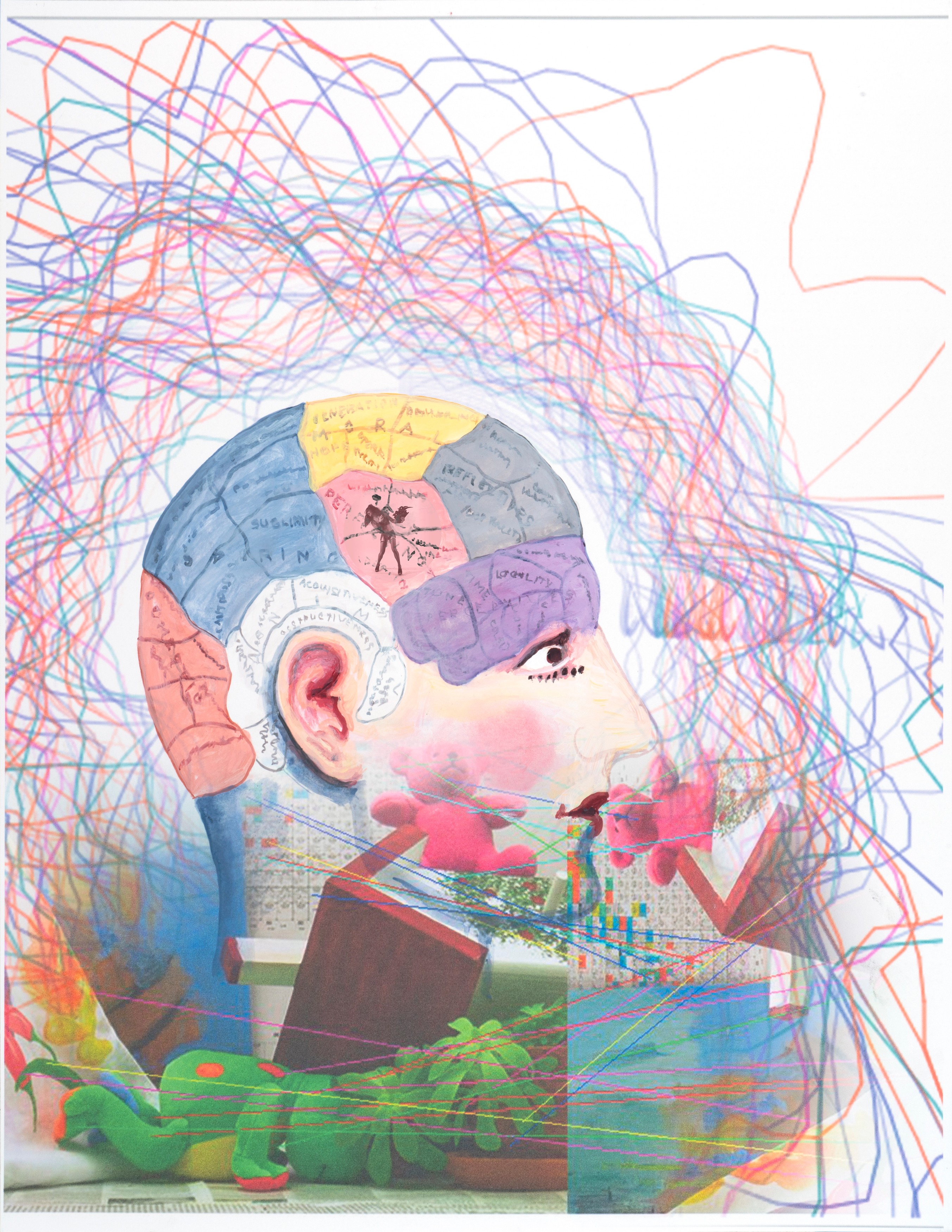 Painting with video by Tony Oursler