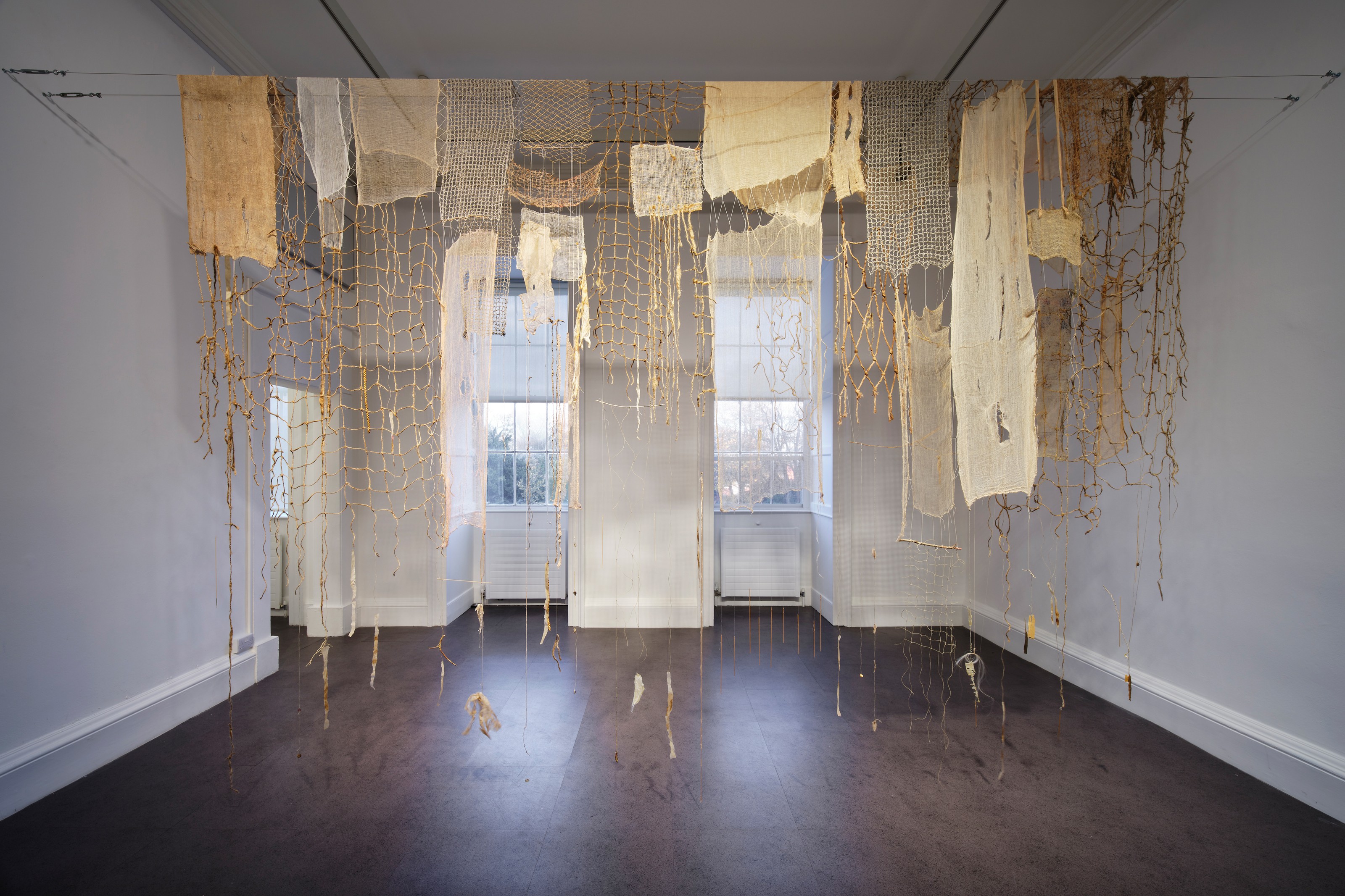 Installation view of Cecilia Vicuña at Irish Museum of Modern Art