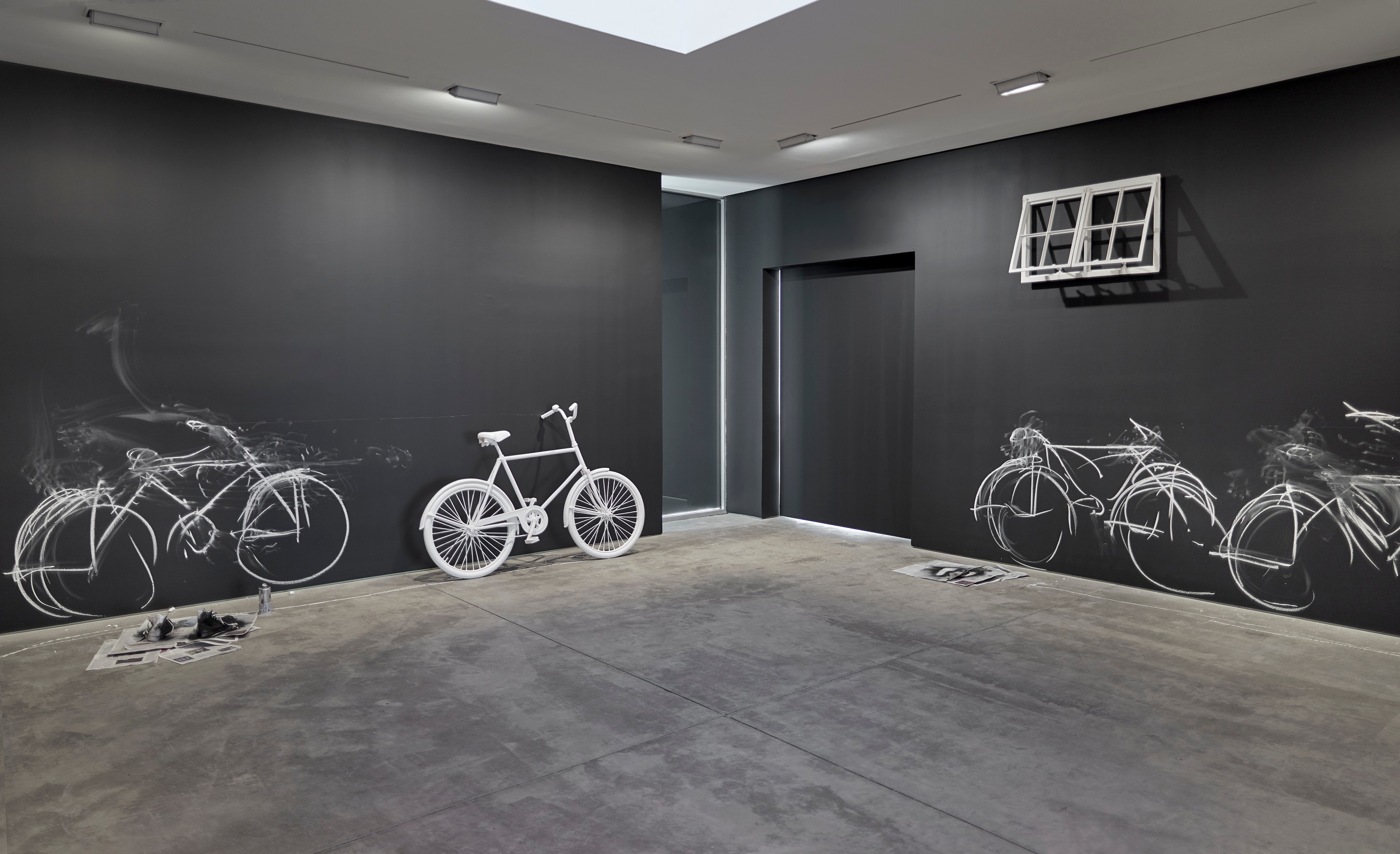 Installation view of Robin Rhode at Lehmann Maupin New York