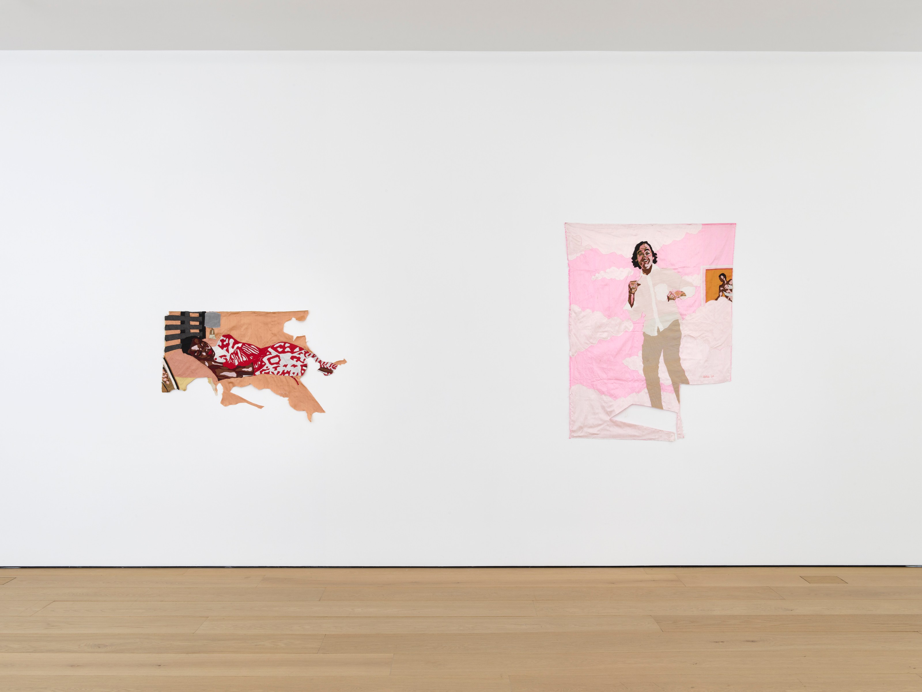 Installation view of Billie Zangewa at Lehmann Maupin New York