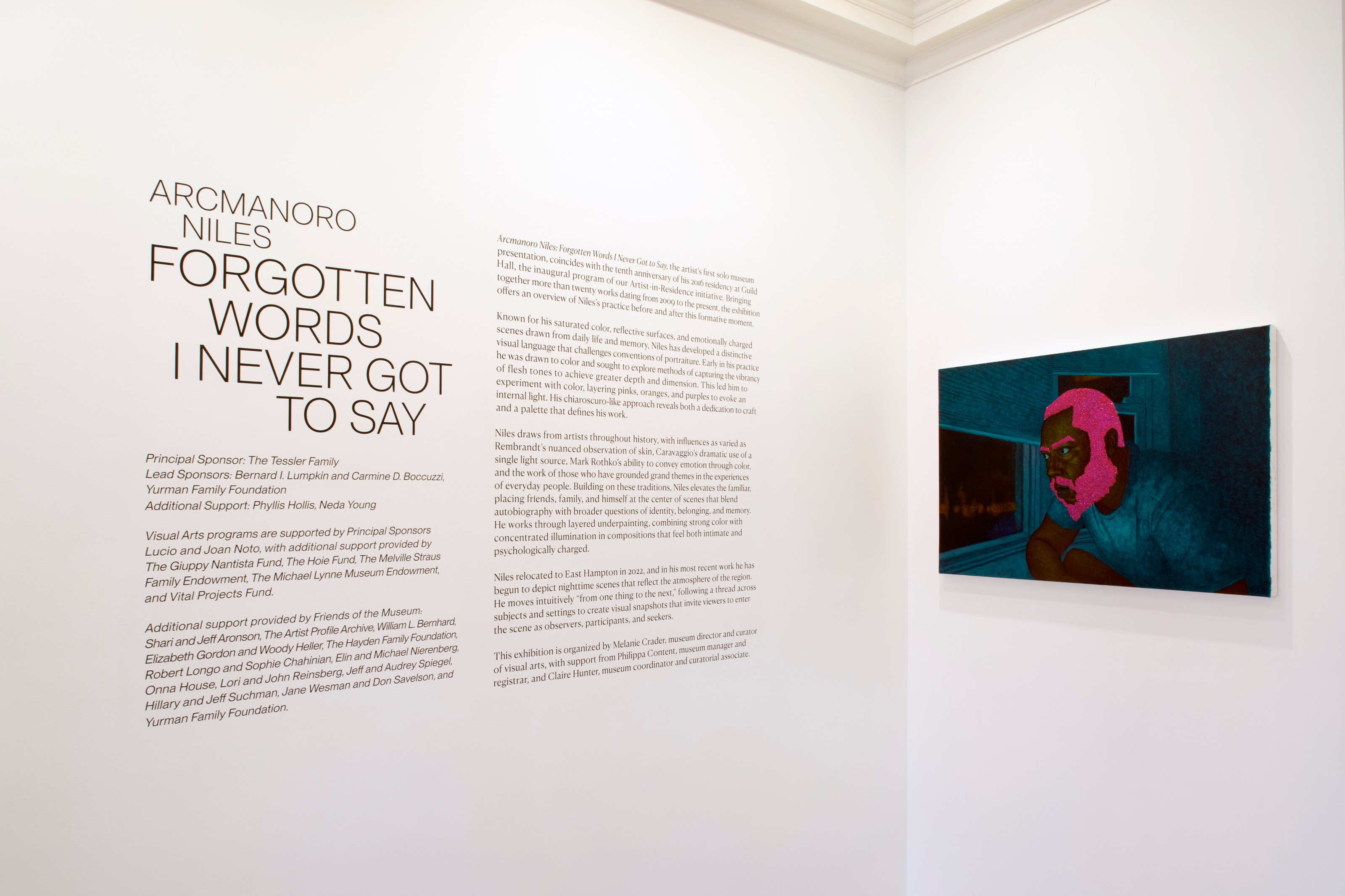 Installation view of Forgotten Words I Never Got to Say at Guild Hall