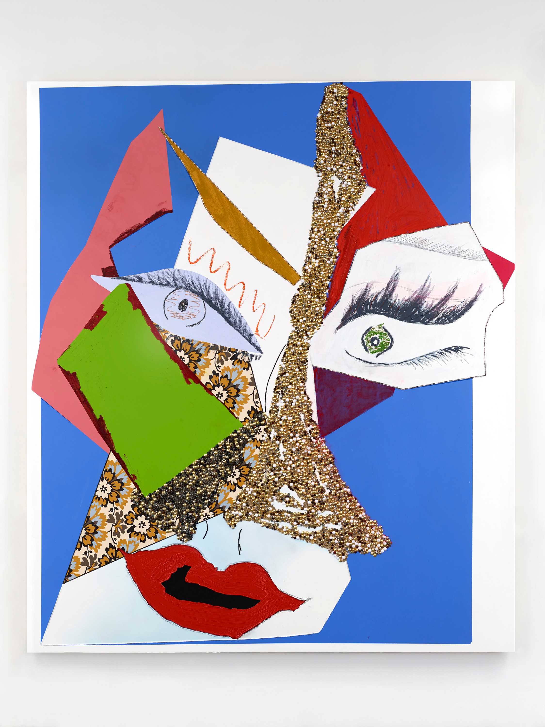 Mixed media painting by Mickalene Thomas