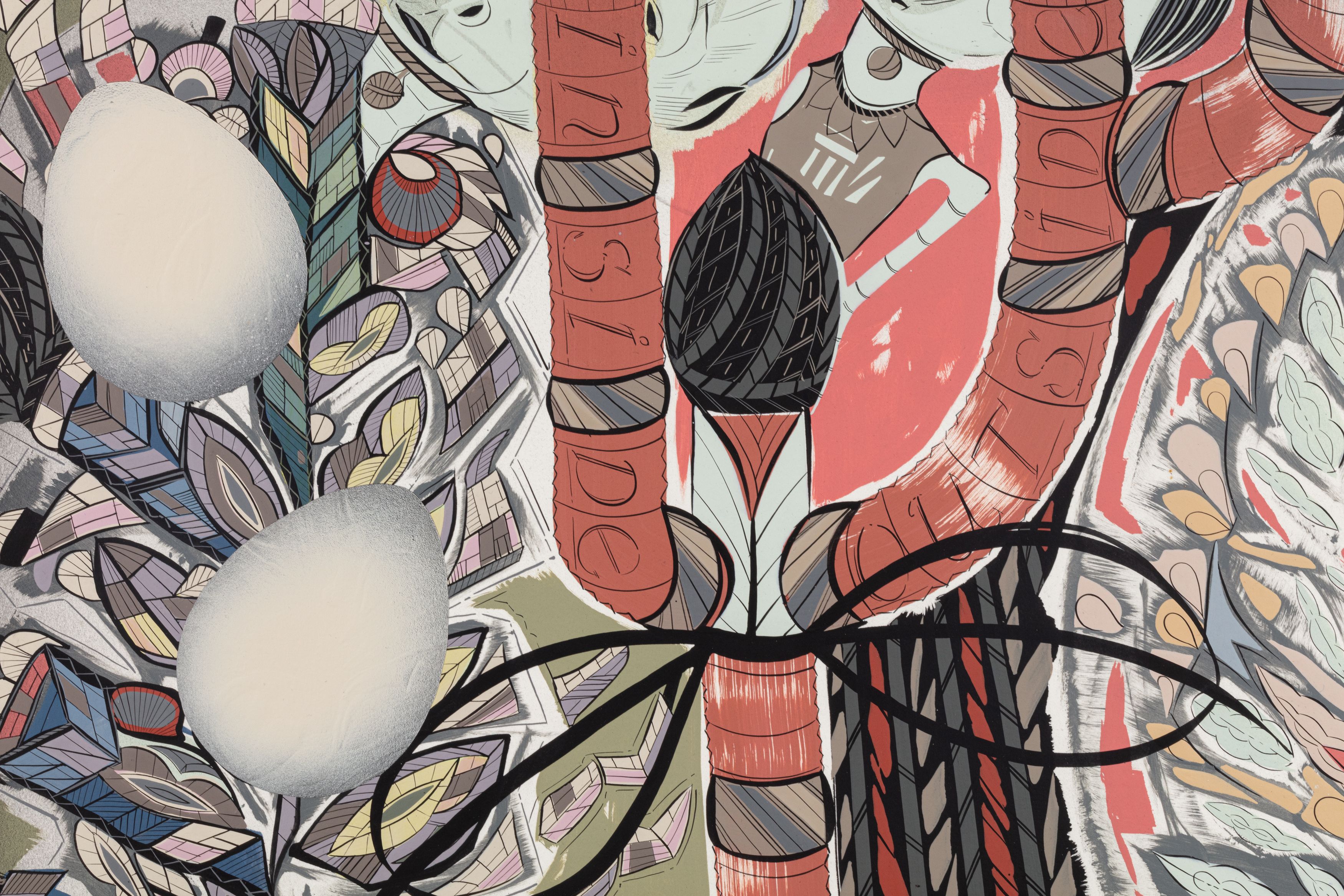 Detail of painting by Lari Pittman