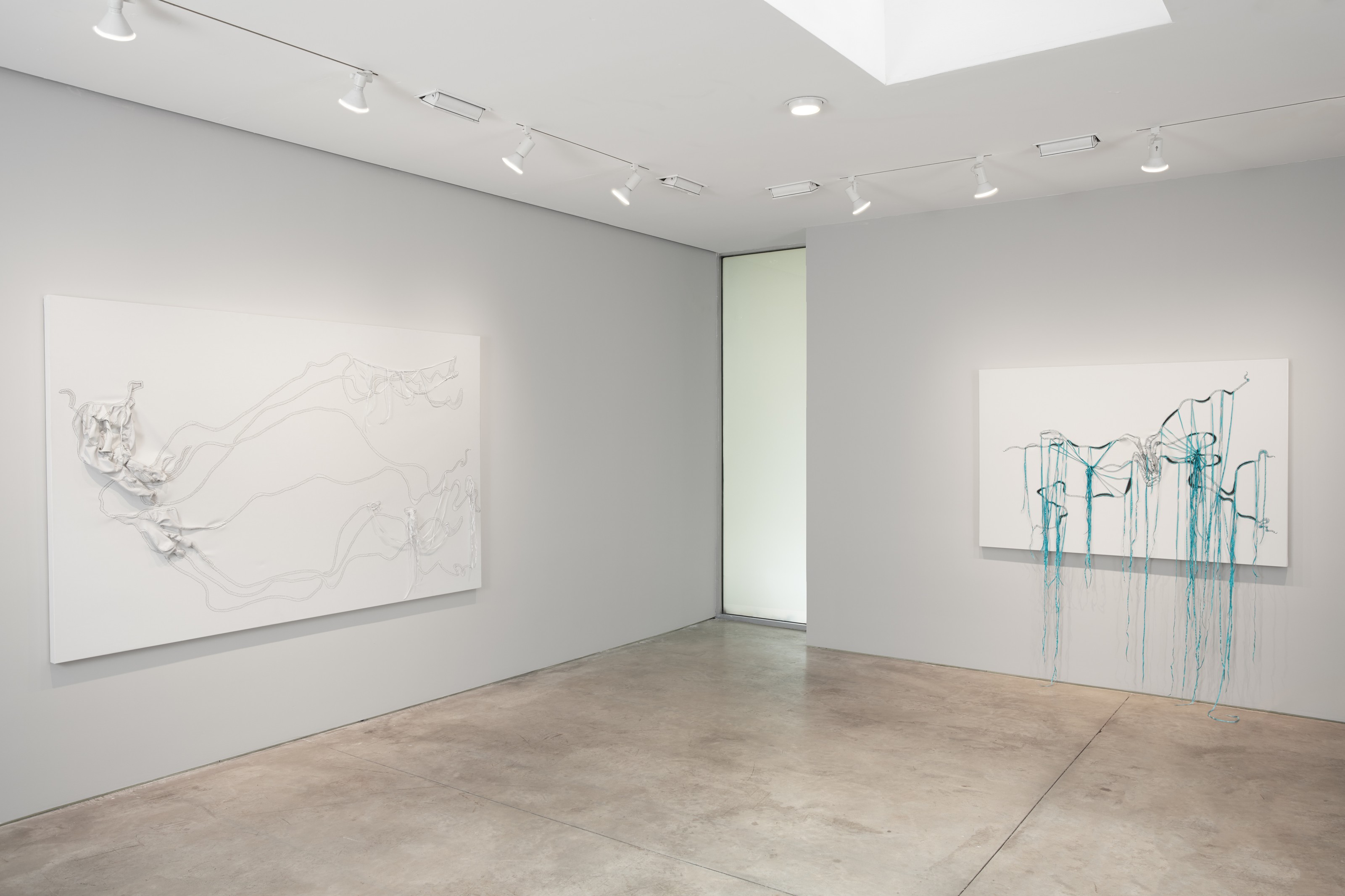 Installation view of Nicholas Hlobo at Lehmann Maupin New York