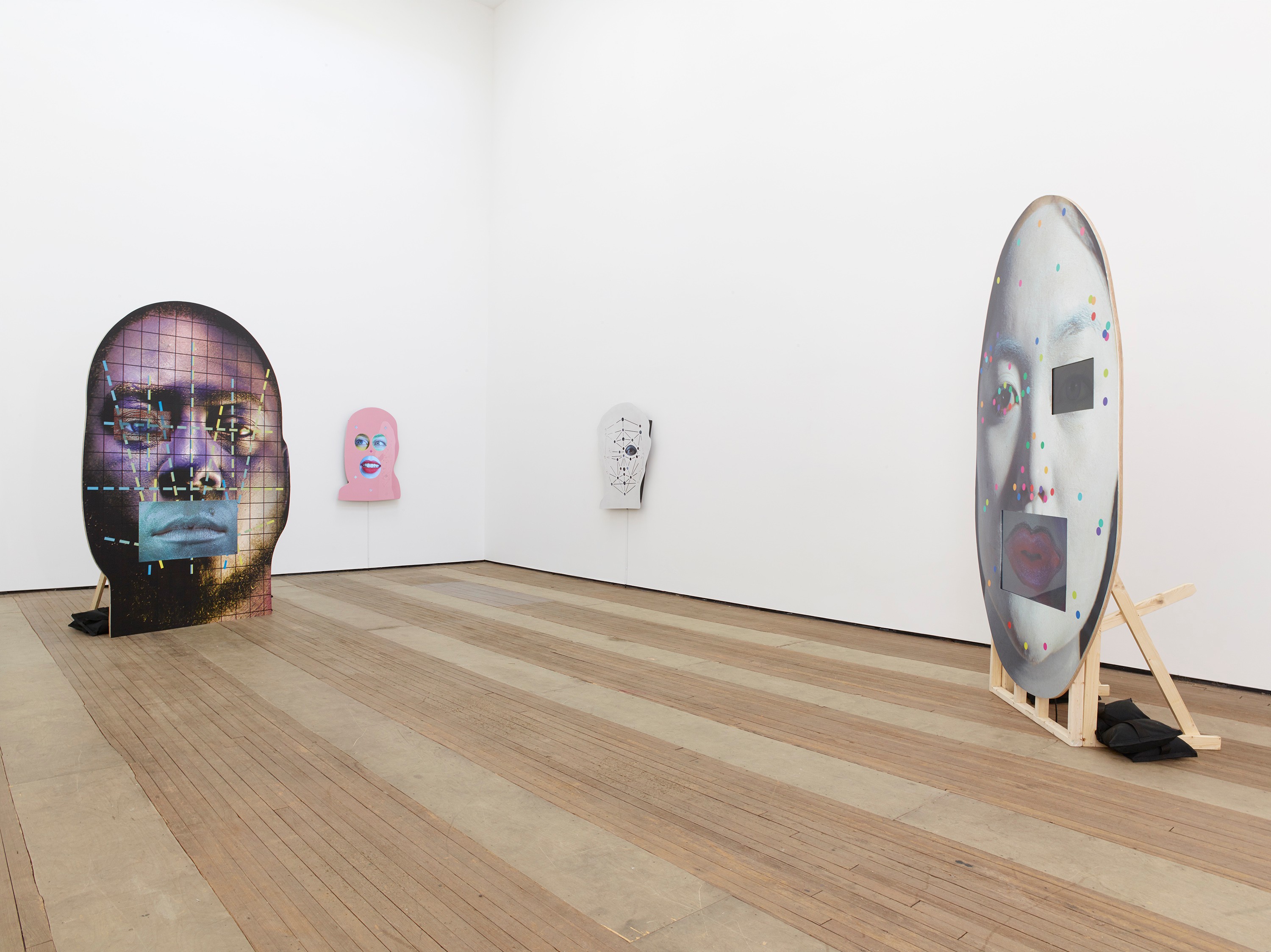 Installation view of Tony Oursler at Lehmann Maupin New York