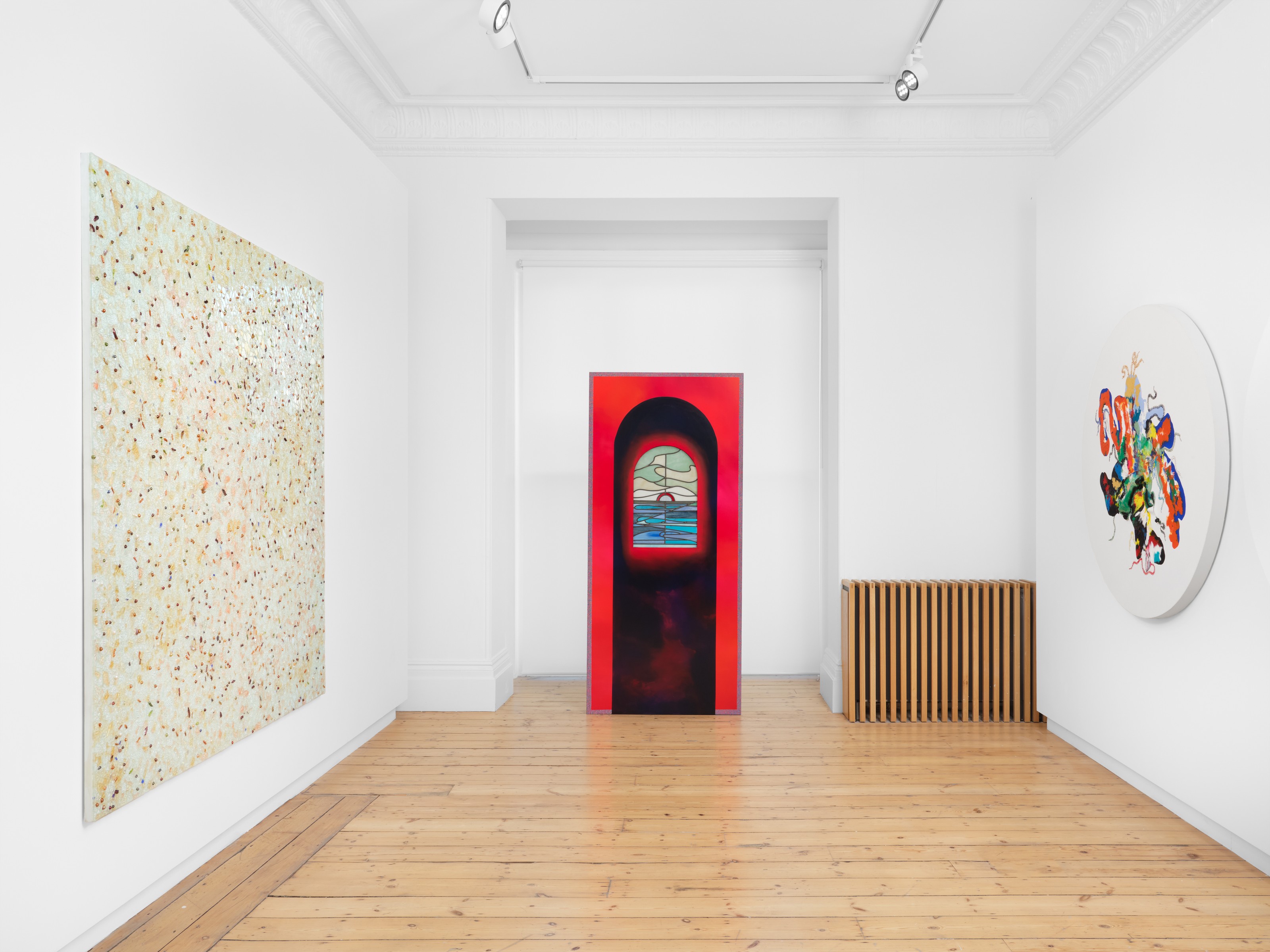 Installation view of SpaceRace at Lehmann Maupin London