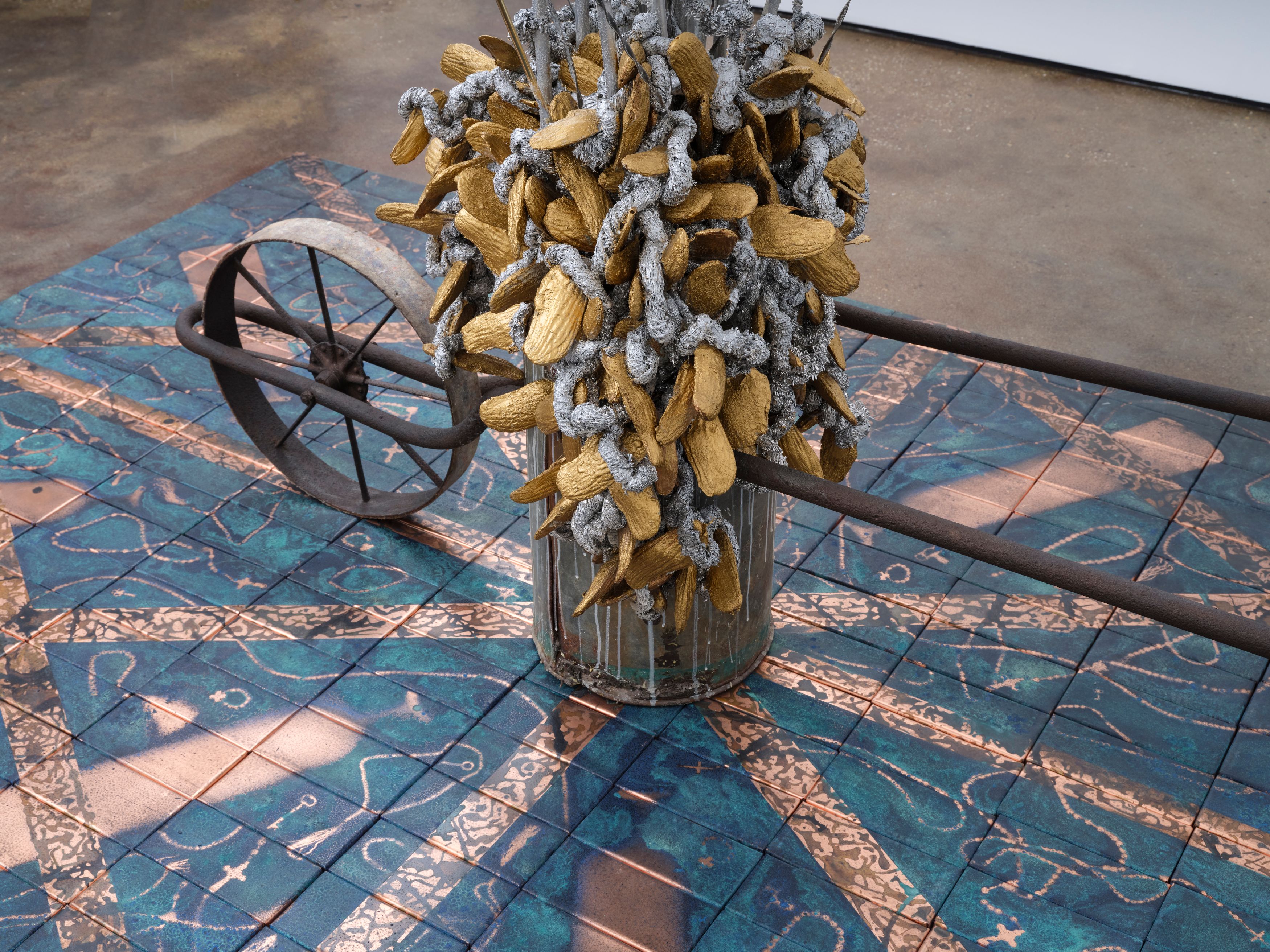 Detail of sculpture by Nari Ward