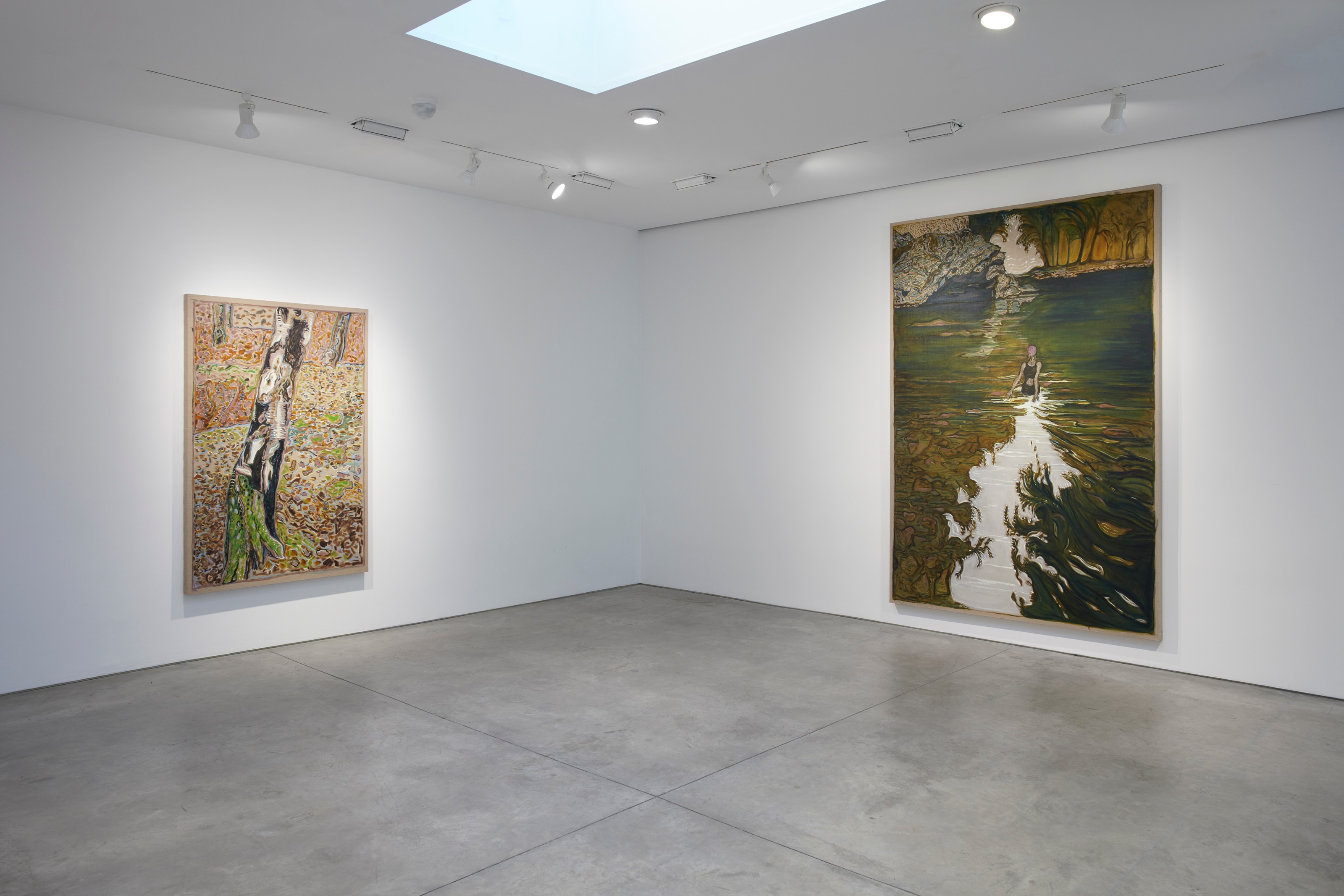 Installation view of remember all the / high and exalted things / remember all the low / and broken things at Lehmann Maupin New York