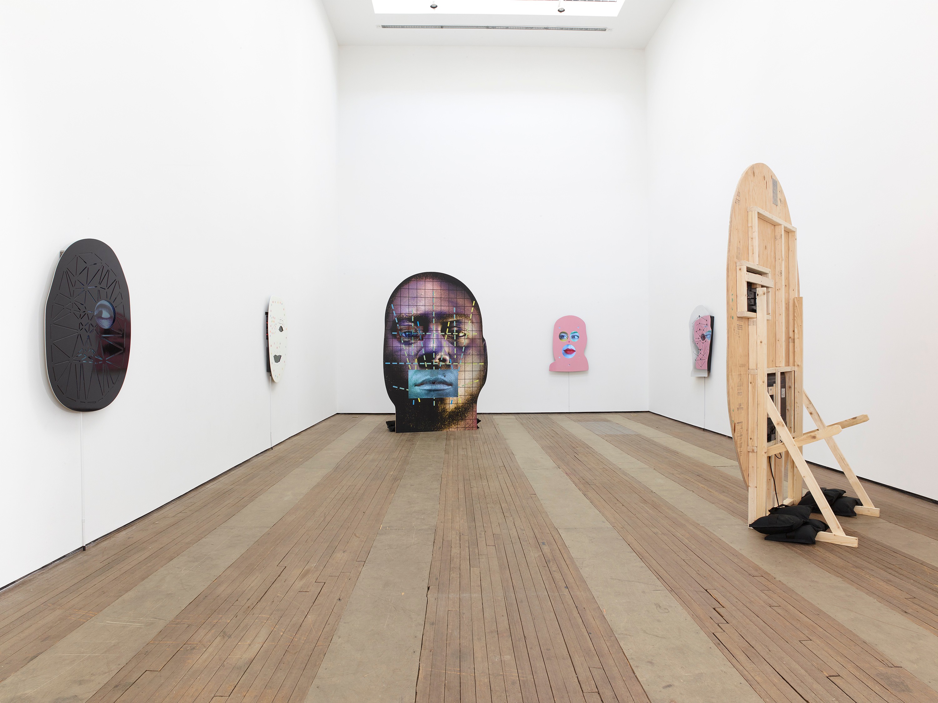 Installation view of Tony Oursler at Lehmann Maupin New York