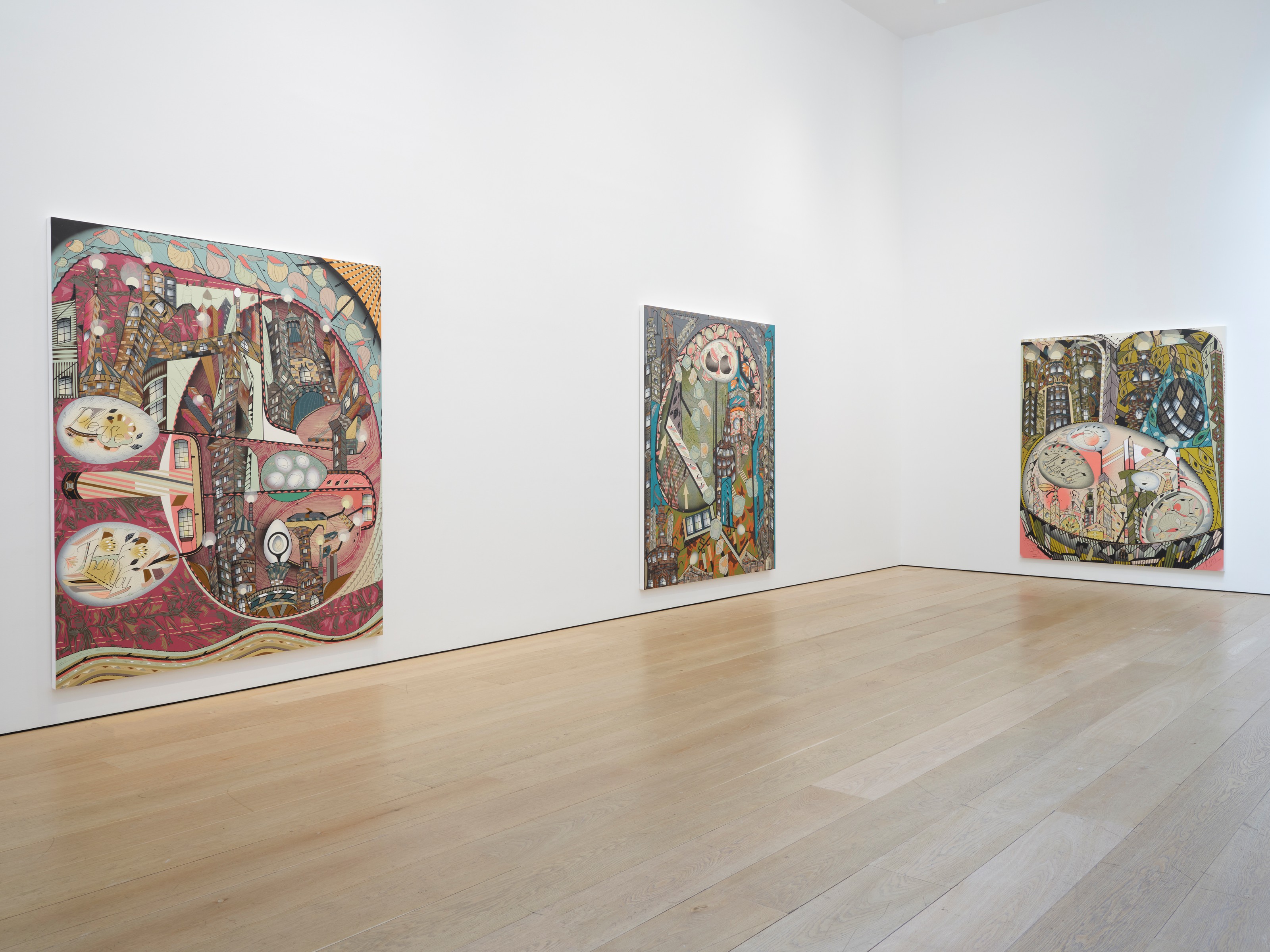Installation view of Lari Pittman at Lehmann Maupin New York