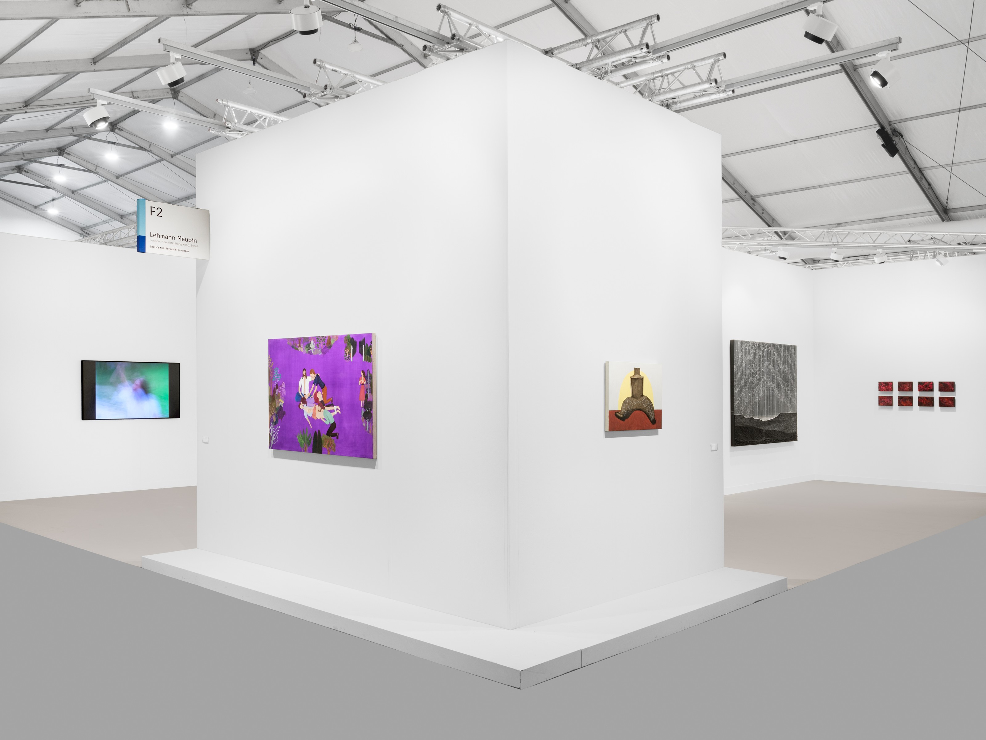 Installation view of Lehmann Maupin, Booth F2 at Frieze London