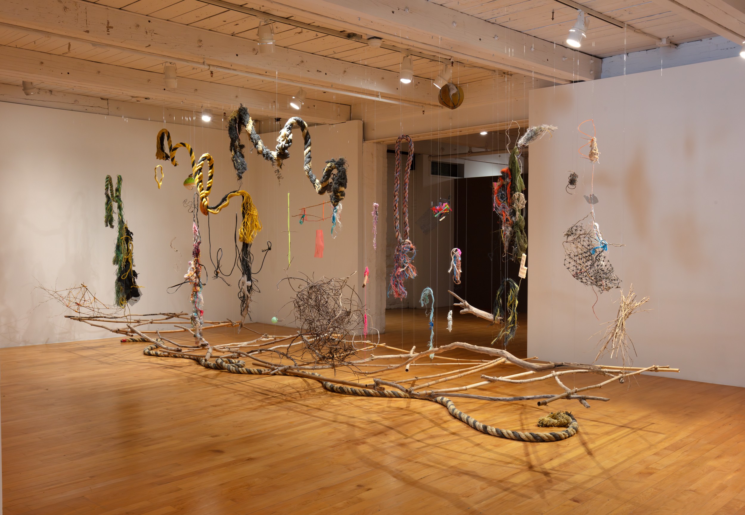 Installation view of Cecilia Vicuña at MASS MoCA