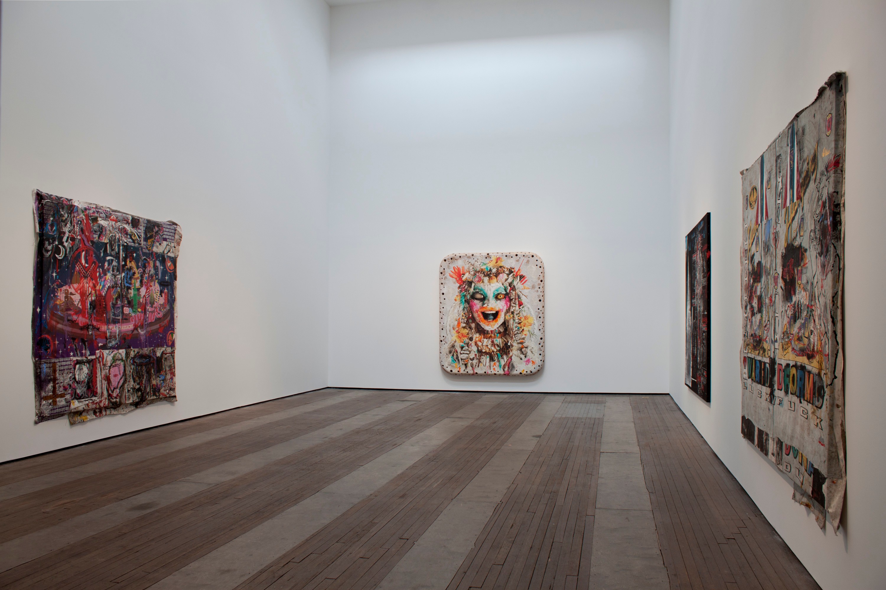 Installation view of Ashley Bickerton & Nicolas Pol at Lehmann Maupin New York