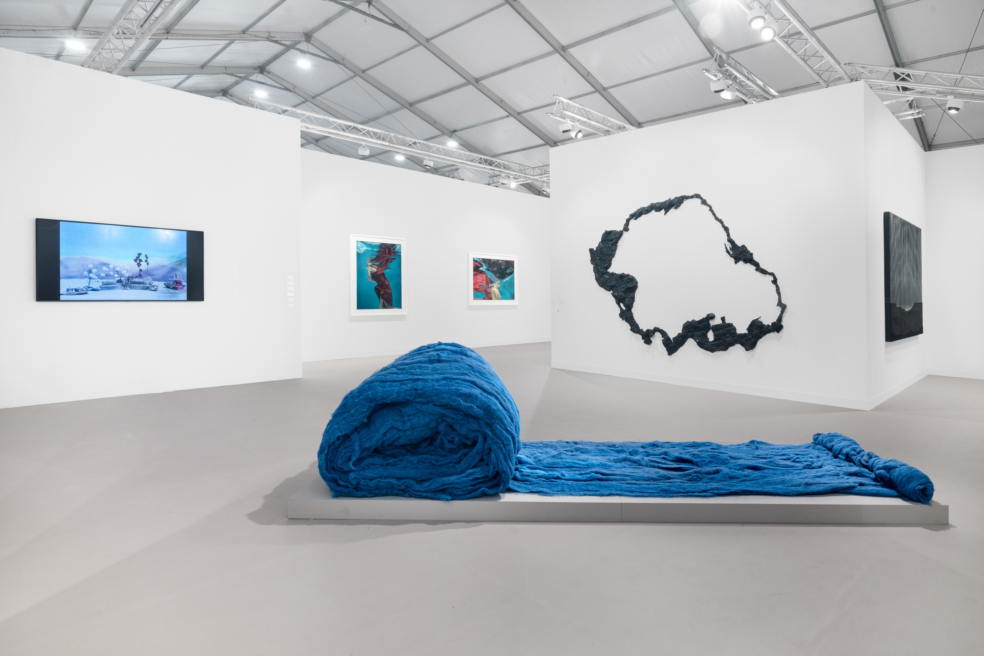 Installation view of Lehmann Maupin, Booth F2 at Frieze London