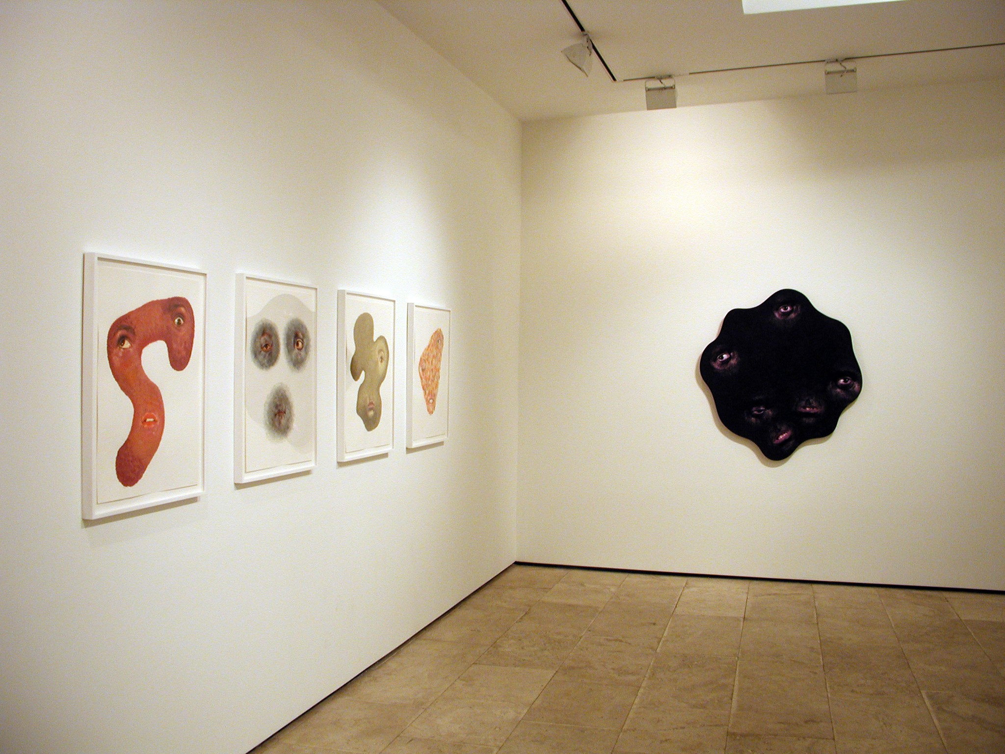Installation view of Tony Oursler at Lehmann Maupin New York