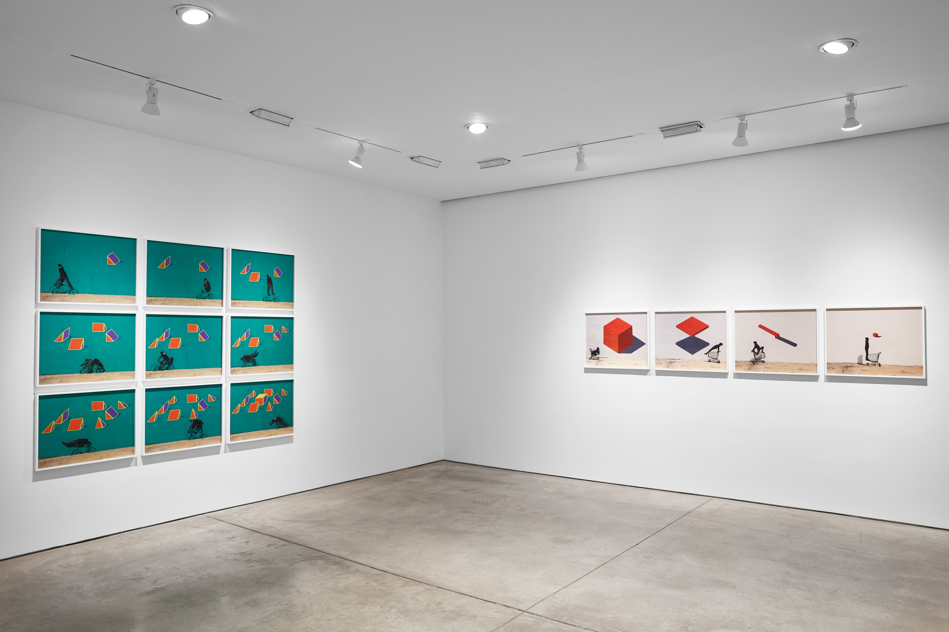 Installation view of Robin Rhode at Lehmann Maupin New York