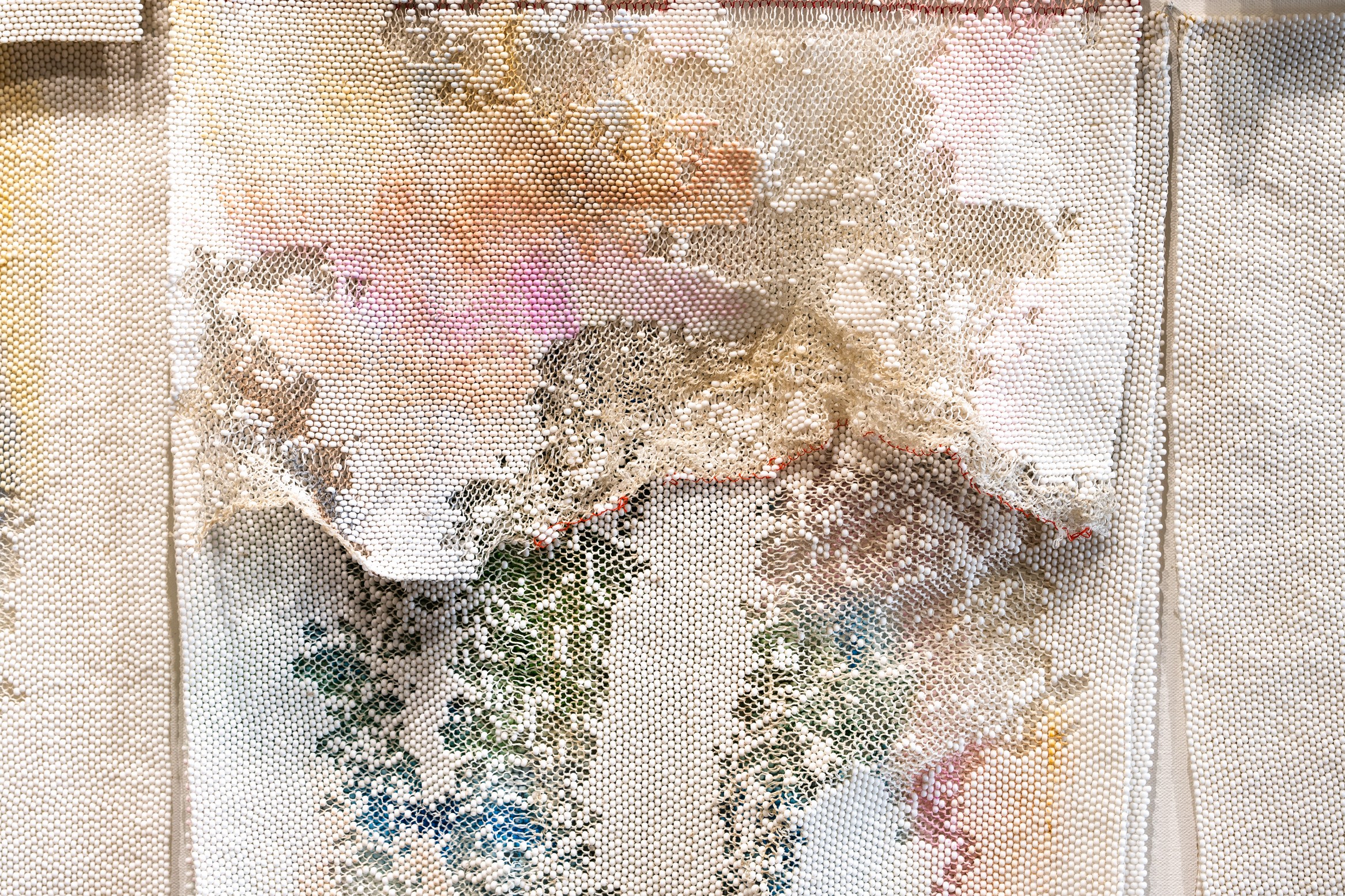 Detail of wall work by Liza Lou