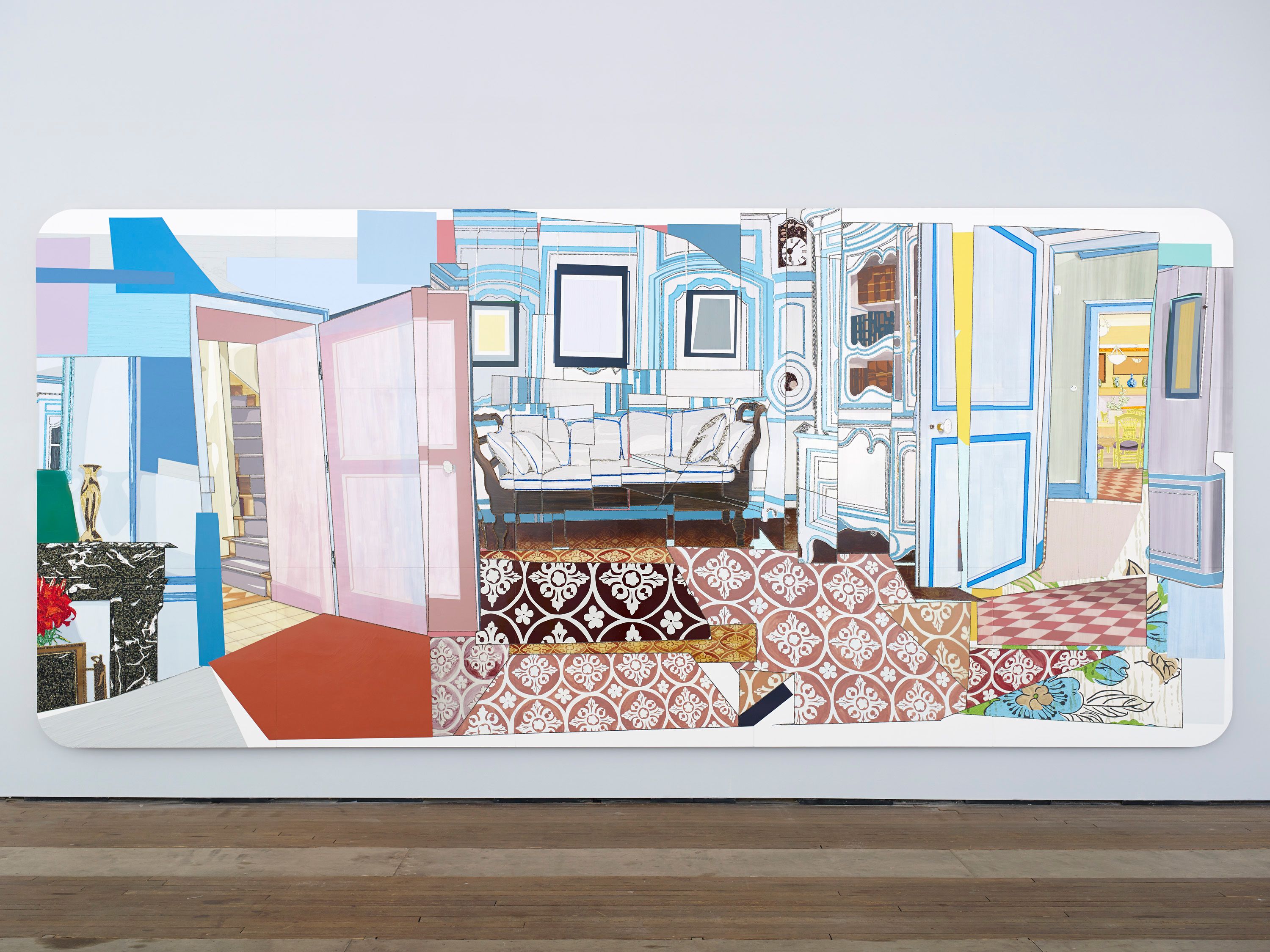 Installation view of How to Organize a Room Around a Striking Piece of Art at Lehmann Maupin New York