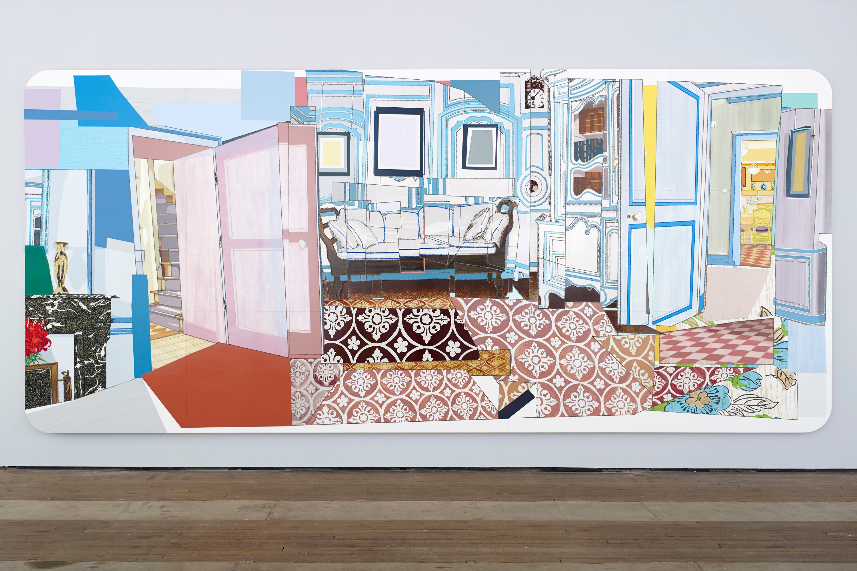 Installation view of How to Organize a Room Around a Striking Piece of Art at Lehmann Maupin New York