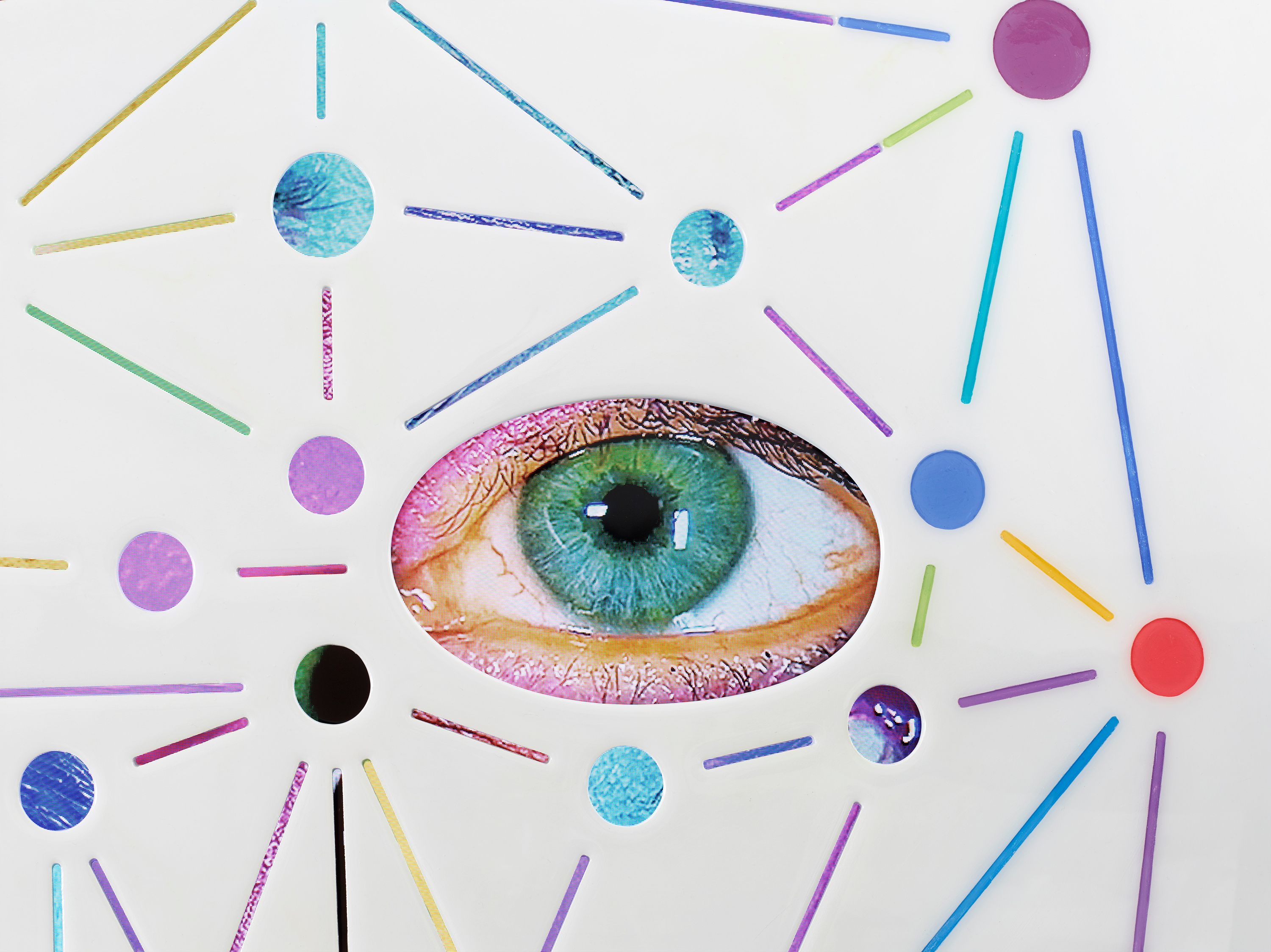 Detail of Sculpture & Video Panel by Tony Oursler