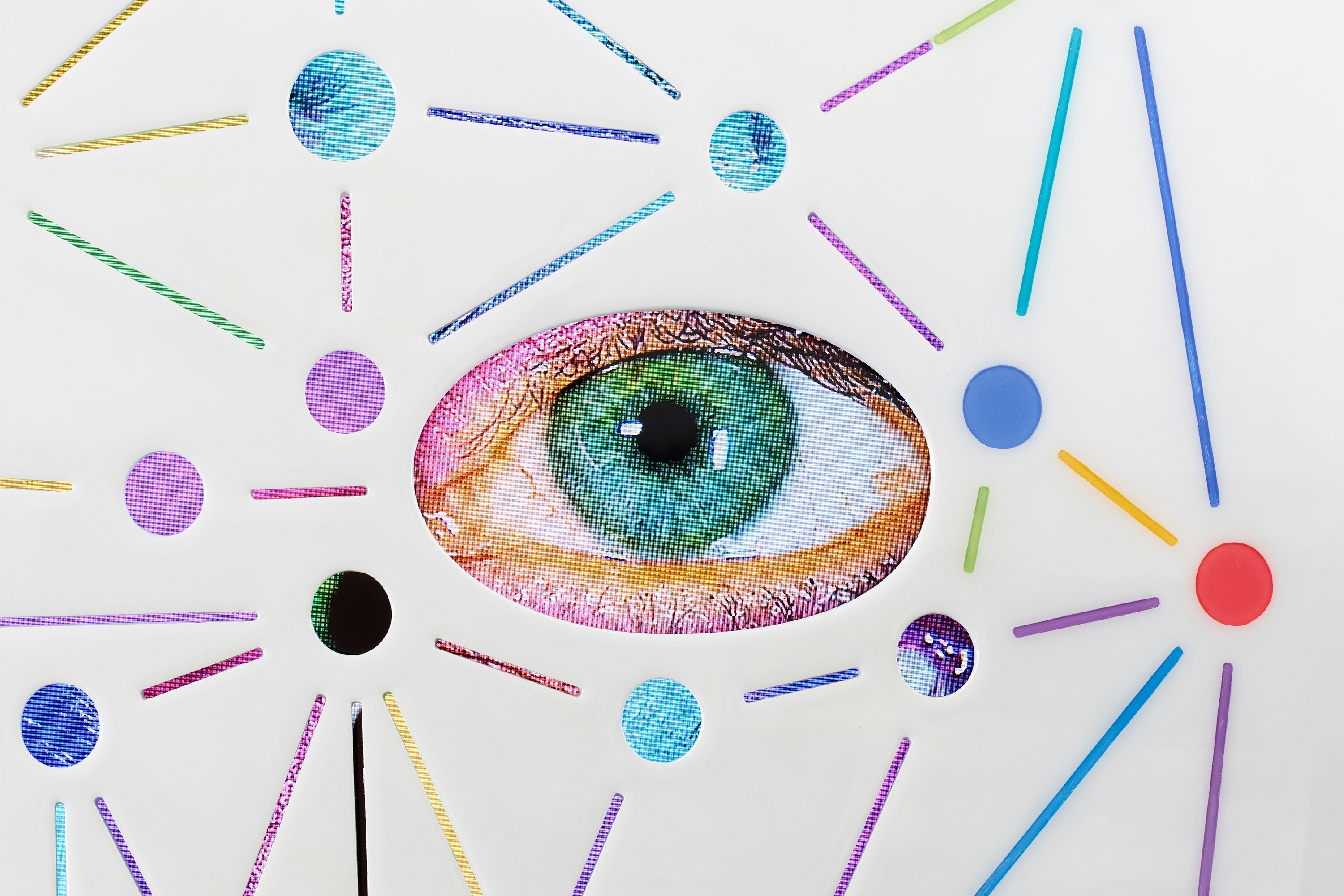 Detail of Sculpture & Video Panel by Tony Oursler