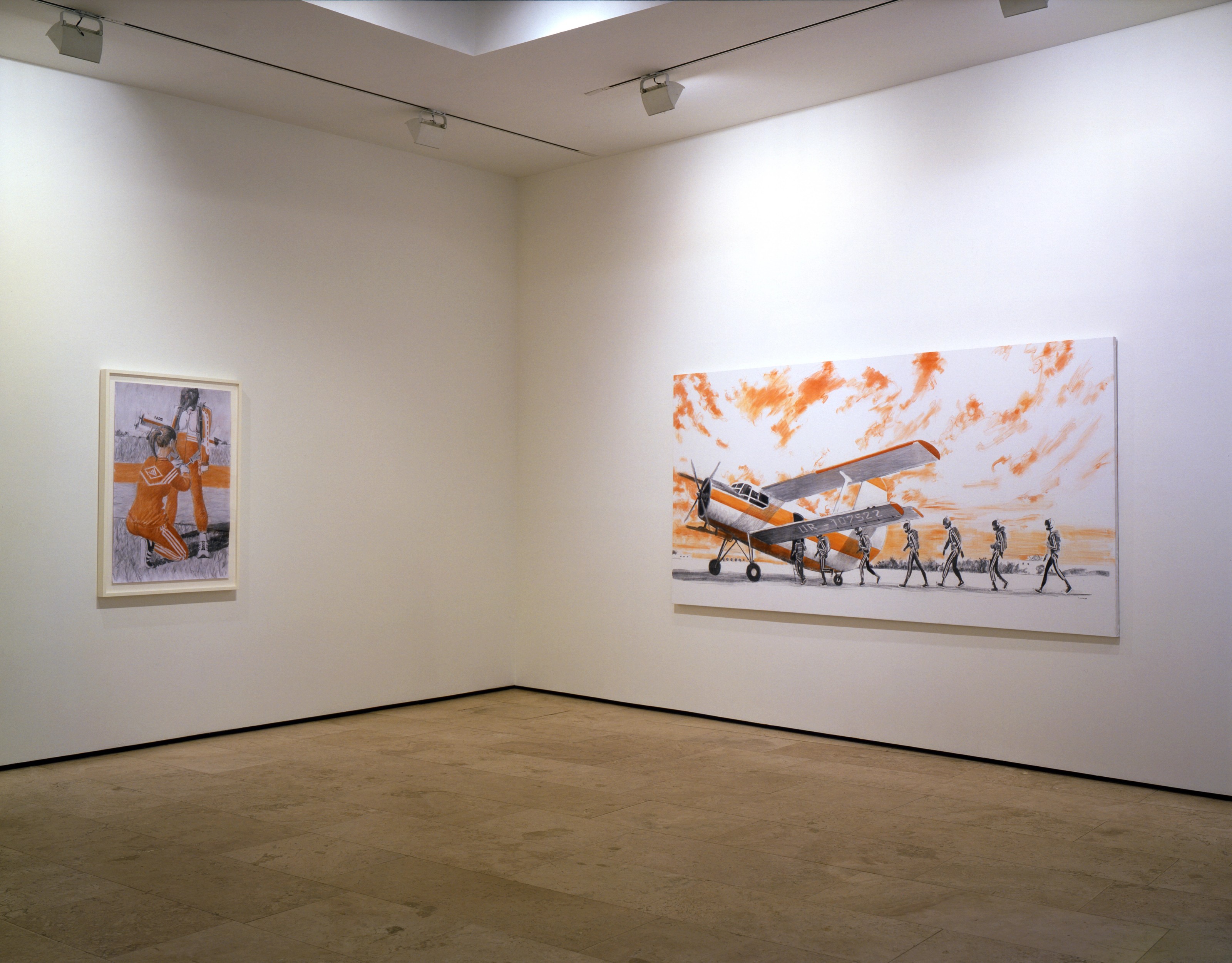 Installation view of Chechen Women's Team of Parachute Jumping and Its Virtual Fans at Lehmann Maupin New York