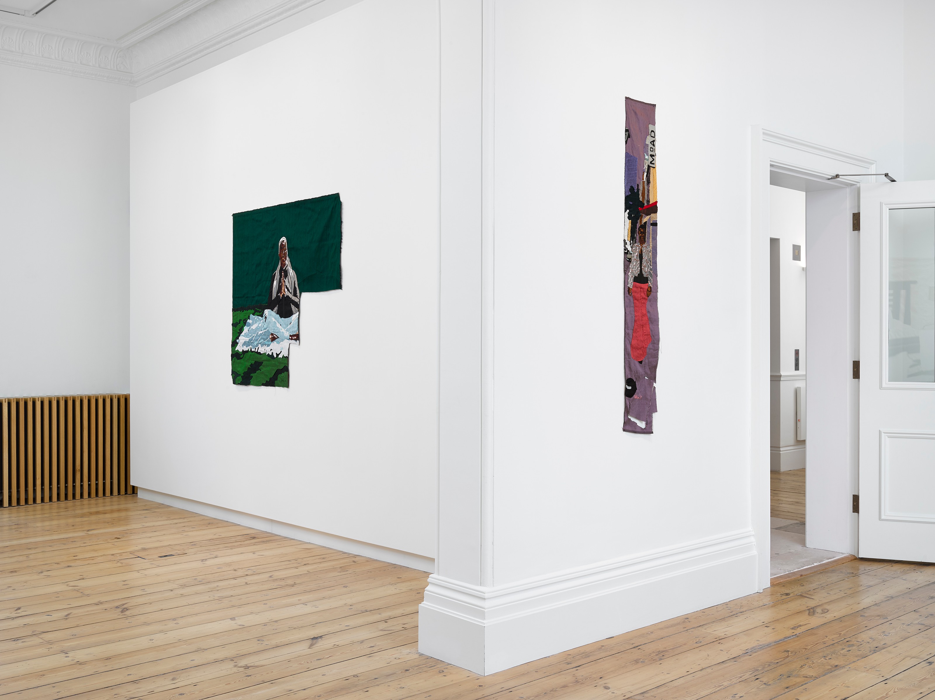 Installation view of Billie Zangewa at Lehmann Maupin London